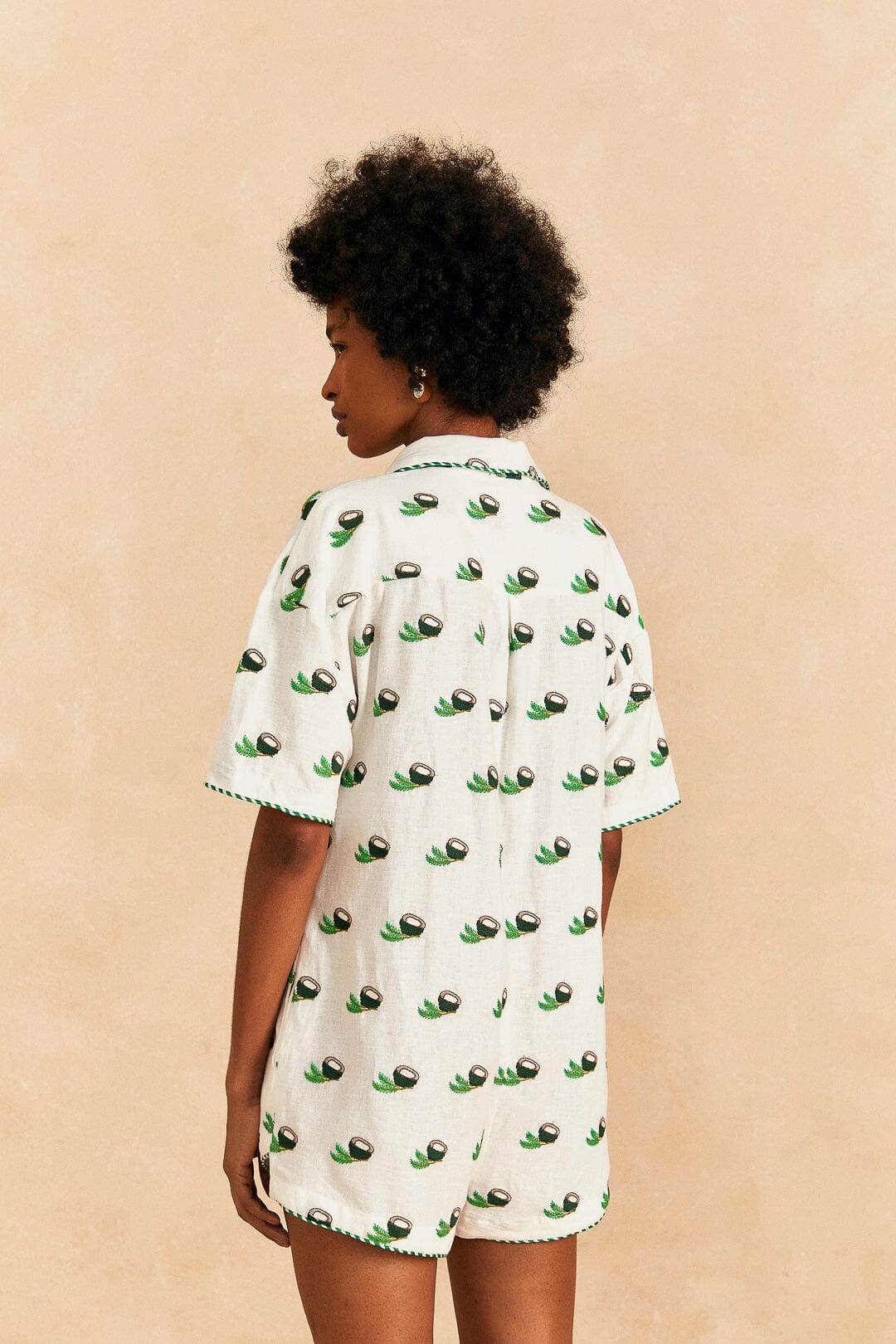 Farm Rio Cross Stitch Coconut Embroidered Romper