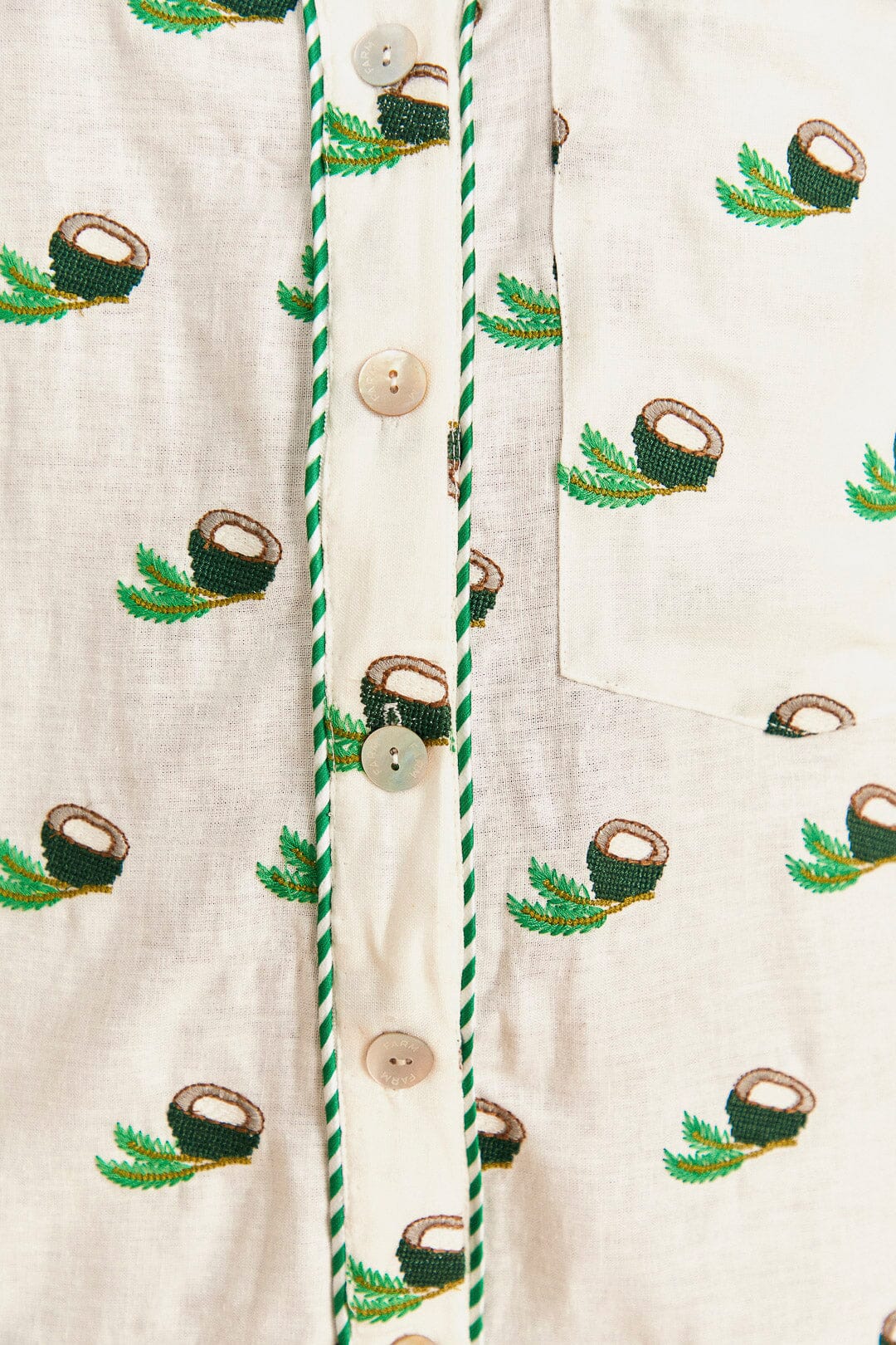 Farm Rio Cross Stitch Coconut Embroidered Romper