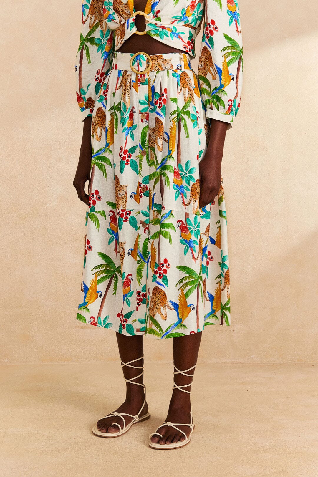 Farm Rio Tropical Paradise Midi Skirt