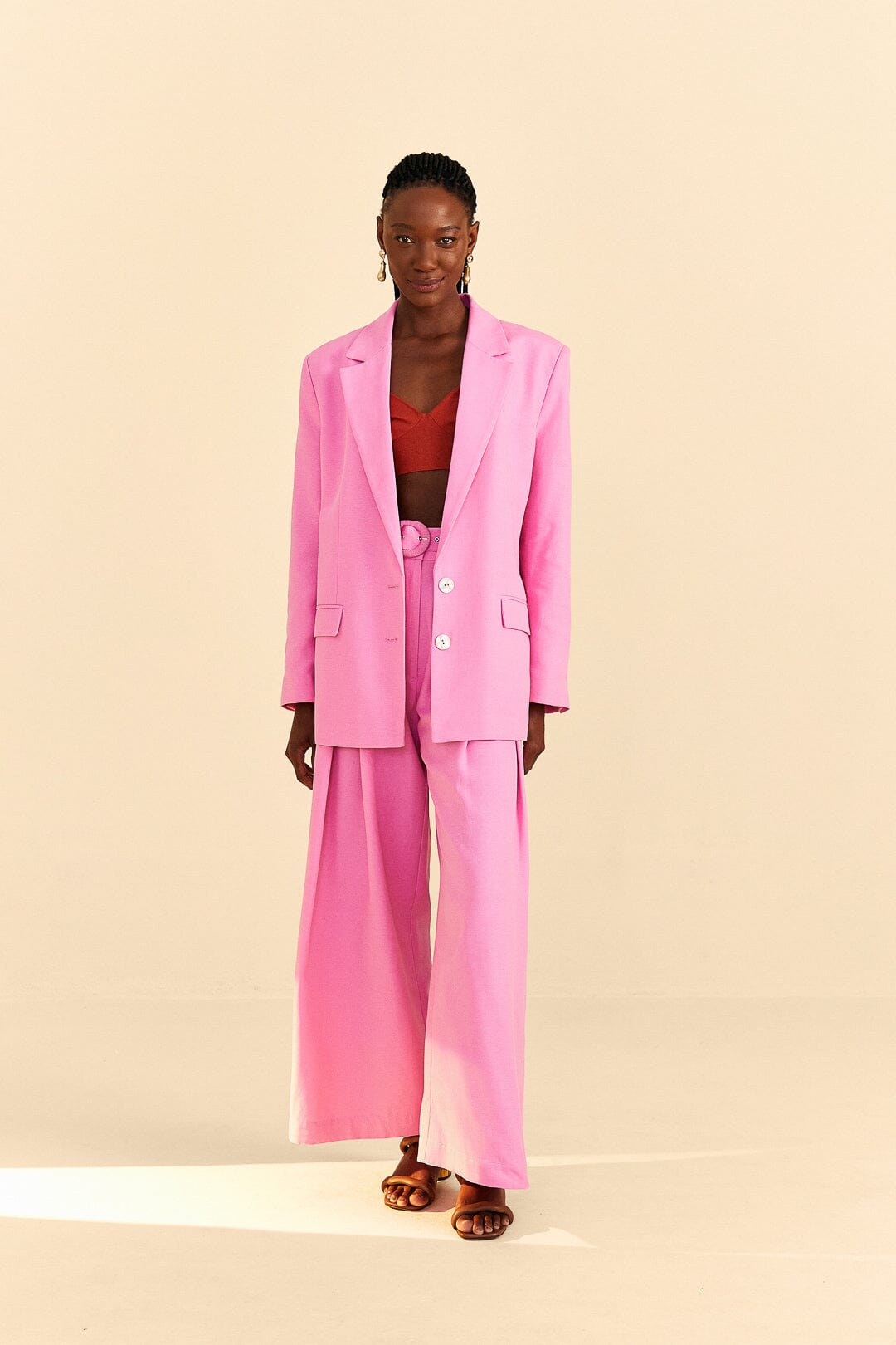 Farm Rio Pink Tailored Pants