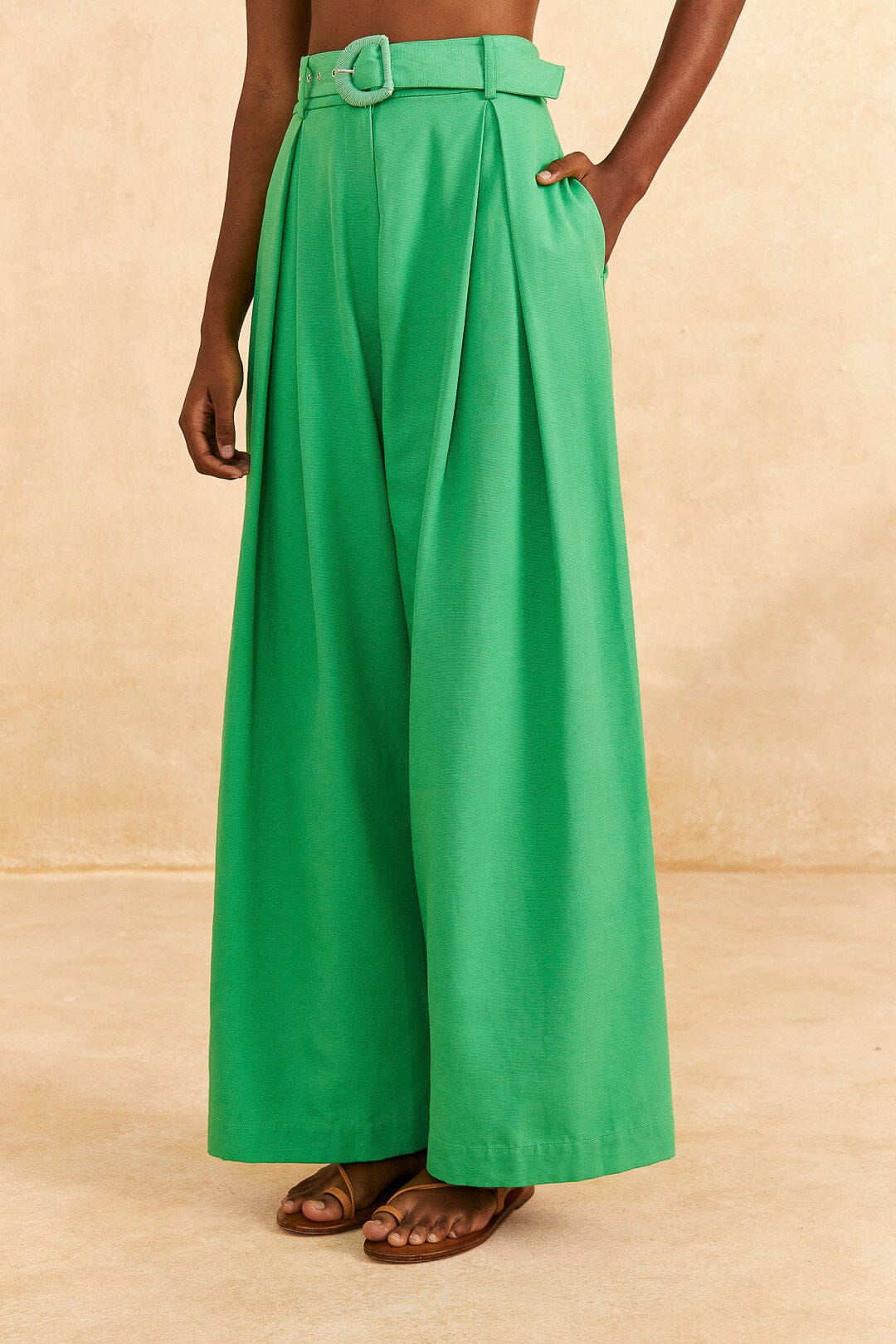 Farm Rio Bright Green Tailored Pants