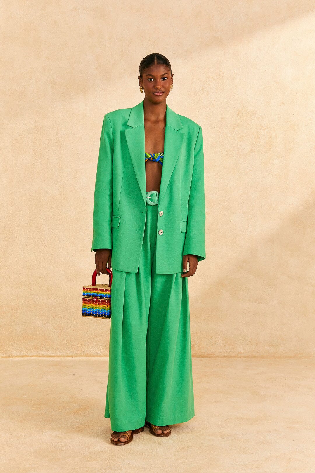 Farm Rio Bright Green Blazer