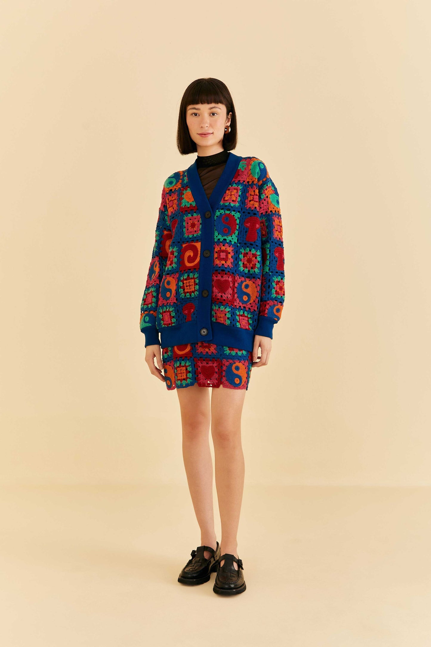 Farm Rio Crochet Icons Cardigan