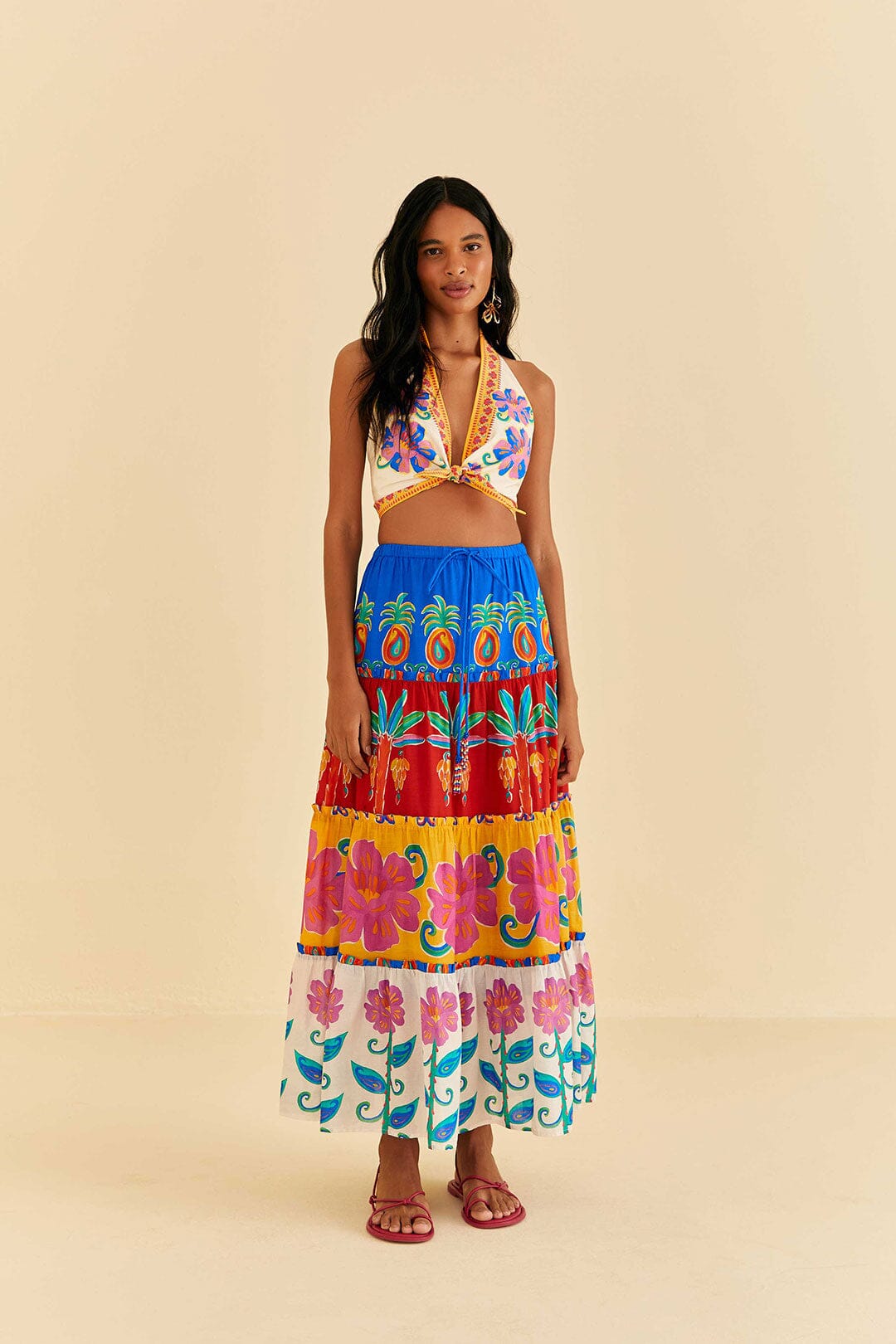 Farm Rio Off-White Vivid Garden Top
