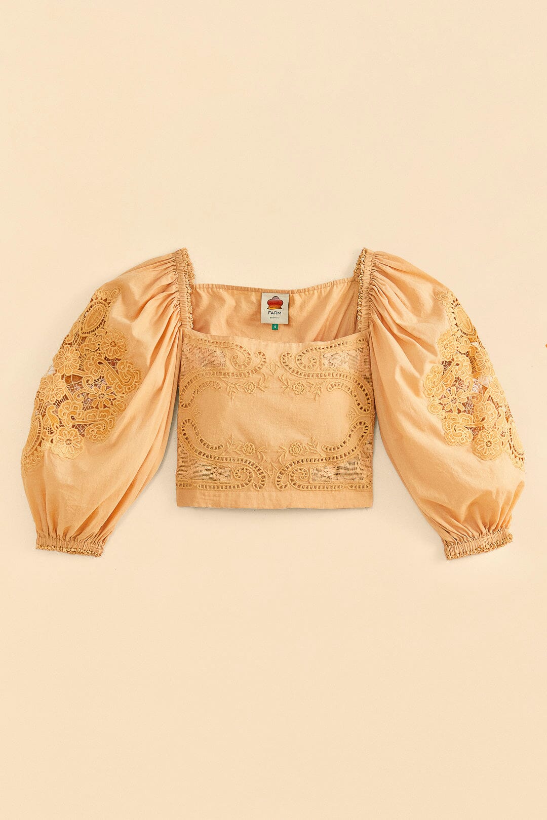 Farm Rio Dark Sand Lace Blouse