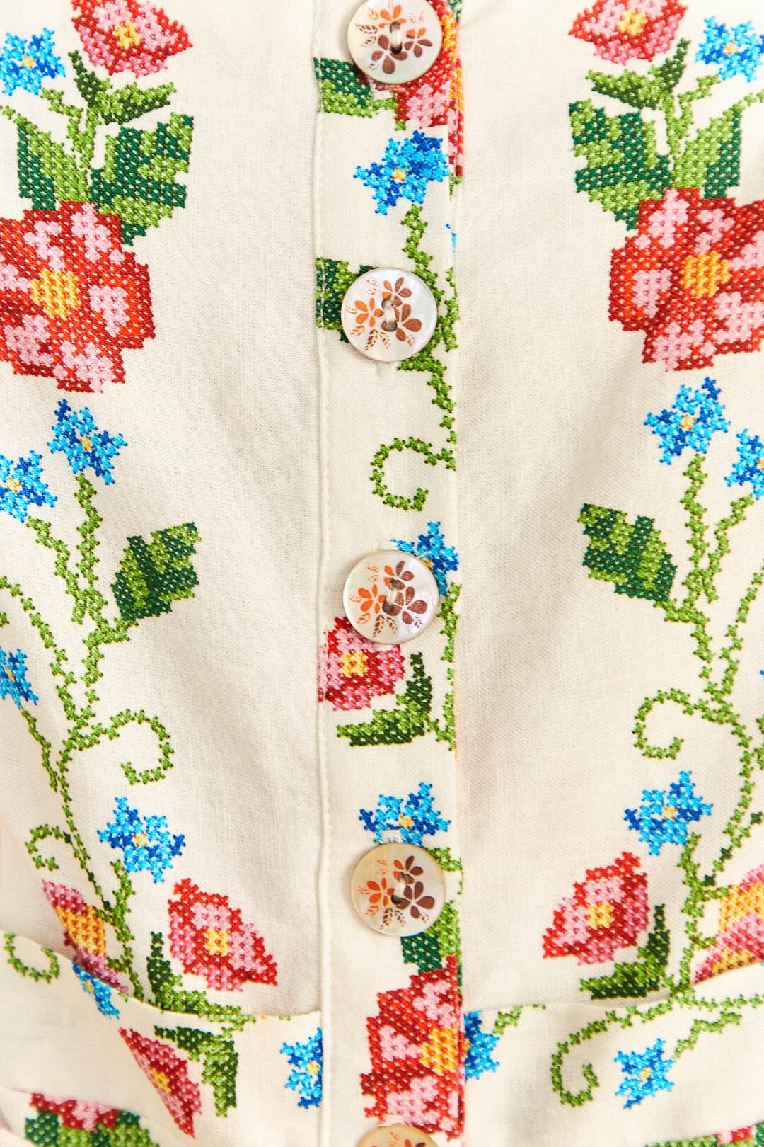 Farm Rio Off-White Tropical Romance Romper