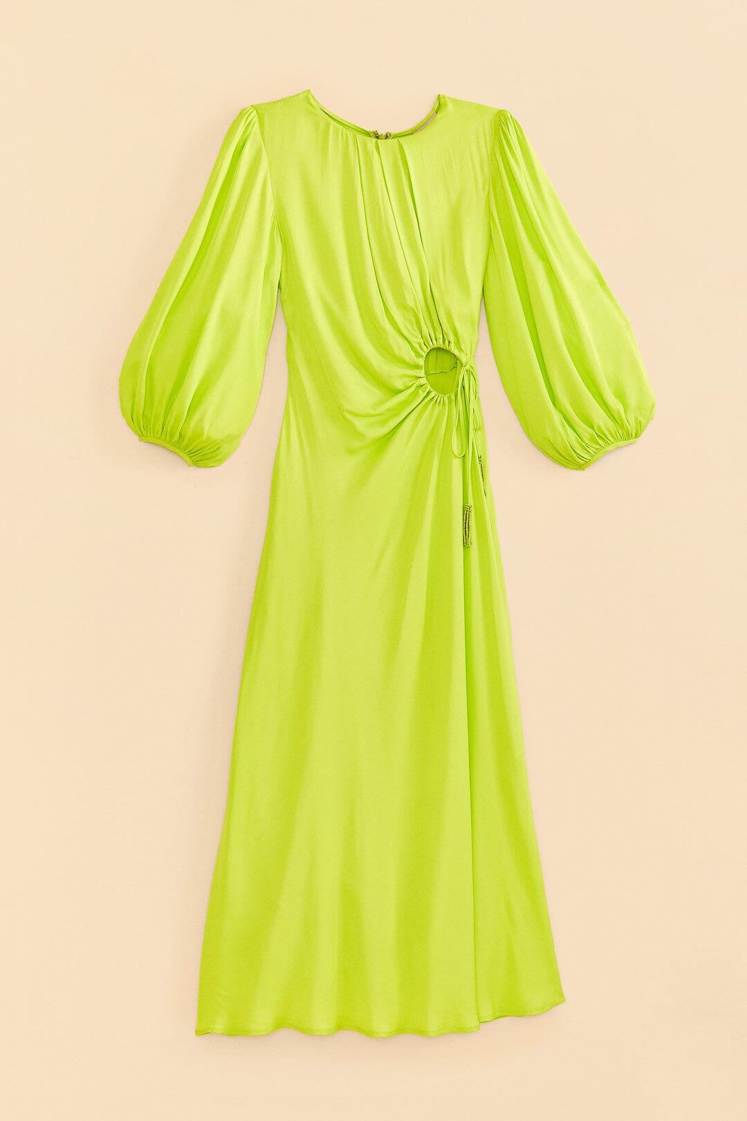 Farm Rio Lime Circle Cut Out Lenzing™ Ecovero™ Viscose Midi Dress