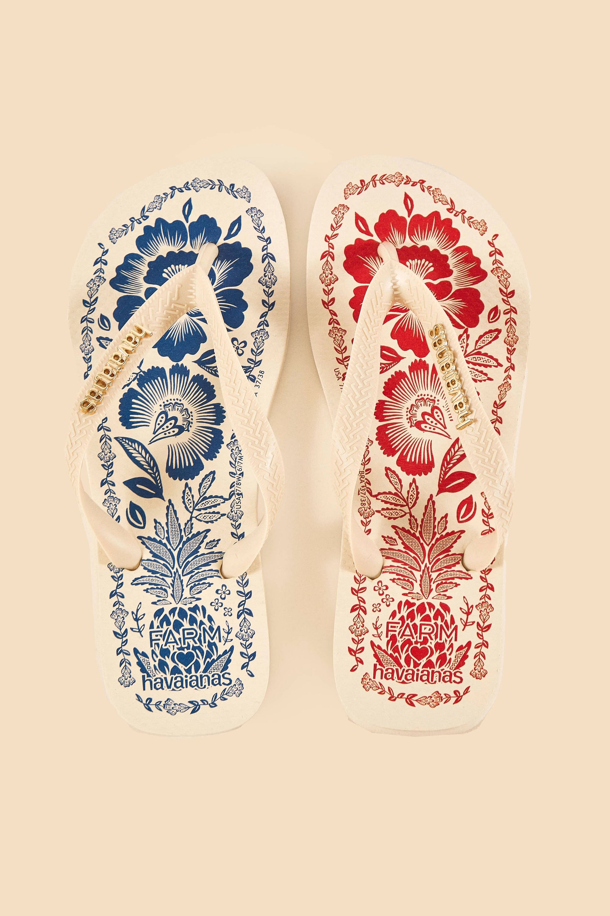 Farm Rio Mixed Pineapple Garden Havaianas Sandals