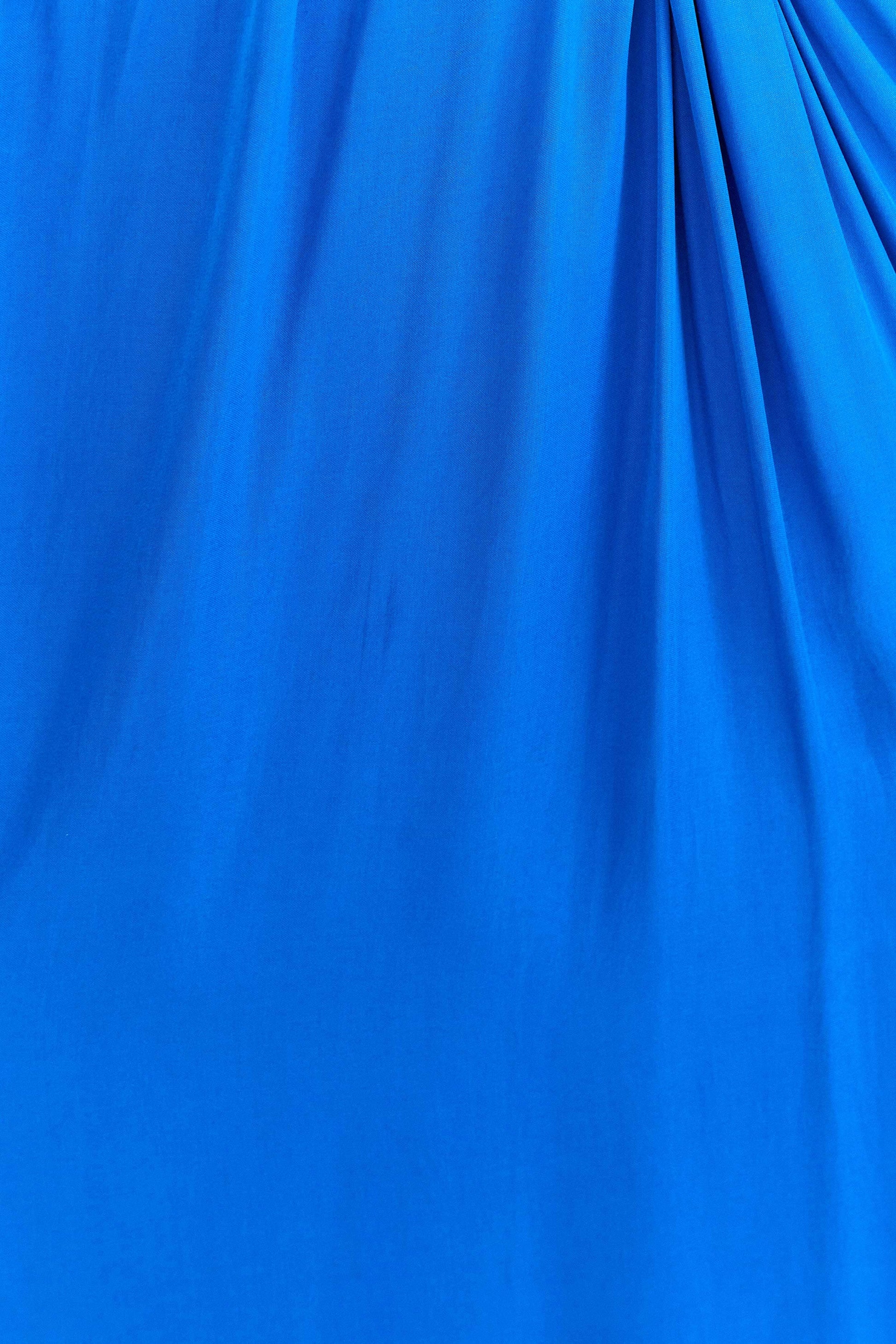Farm Rio Blue Viscose Satin Midi Dress