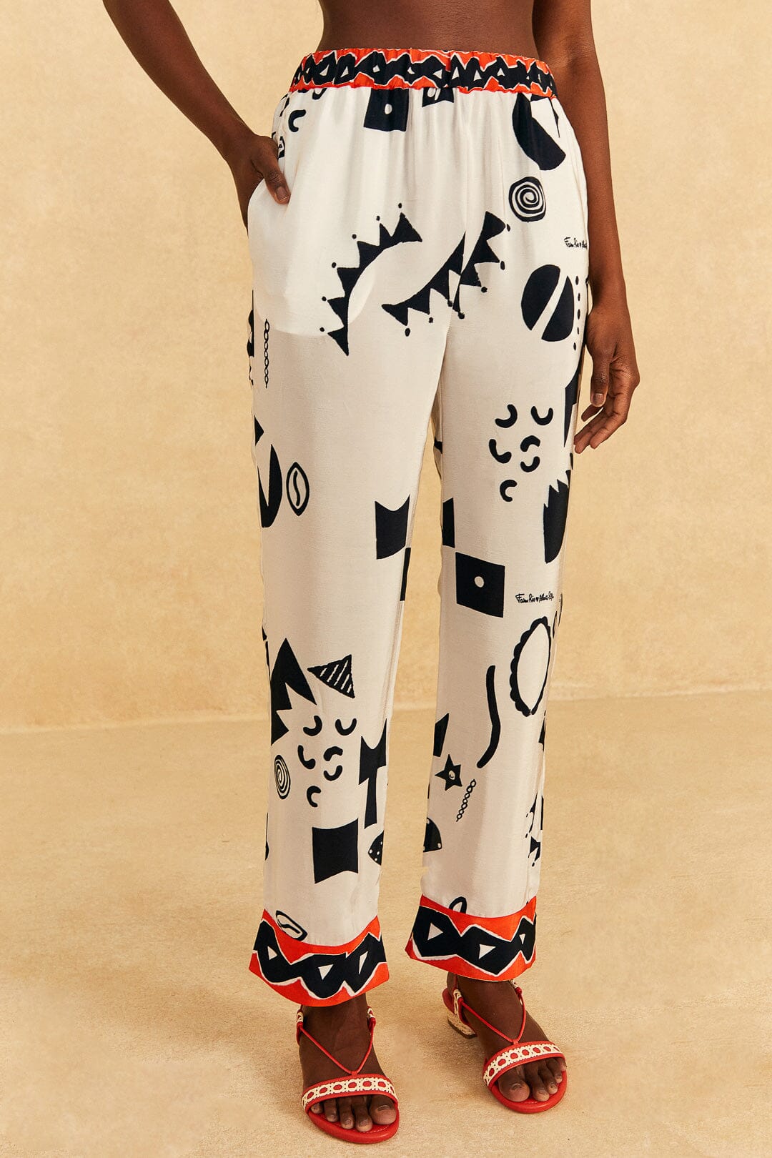 Farm Rio Off-White Pitta Soul Pants