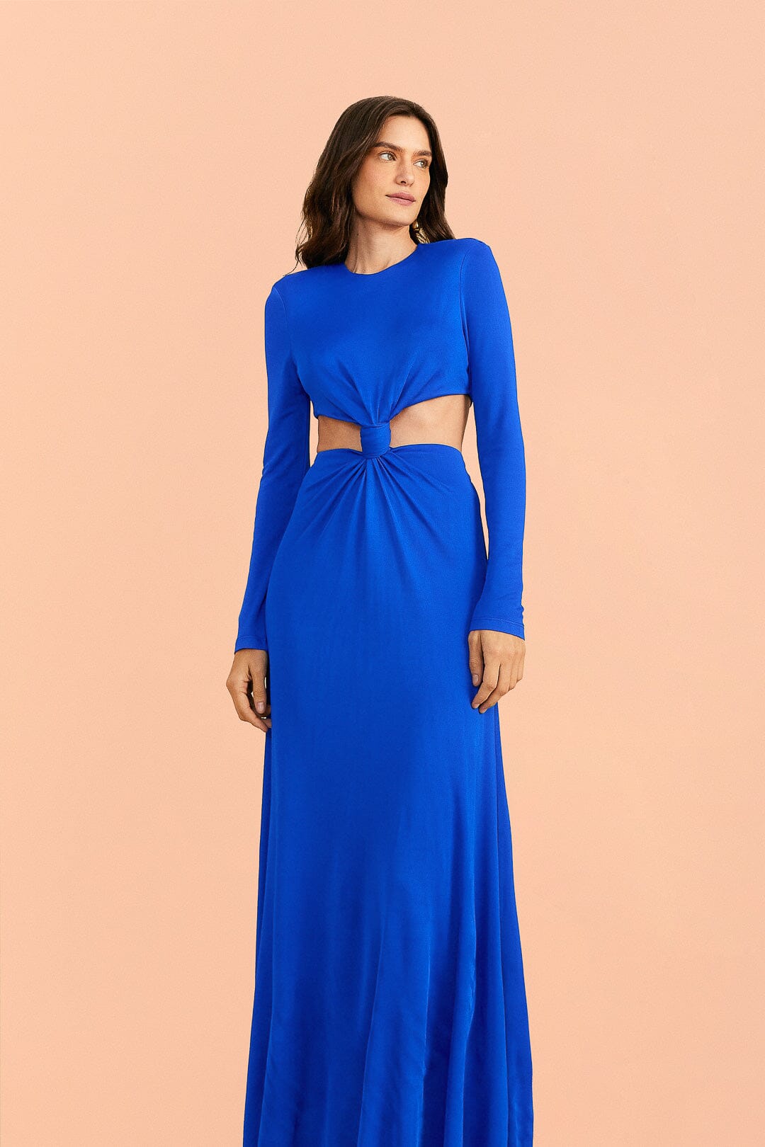 Farm Rio Blue Knot Cut Out Maxi Dress