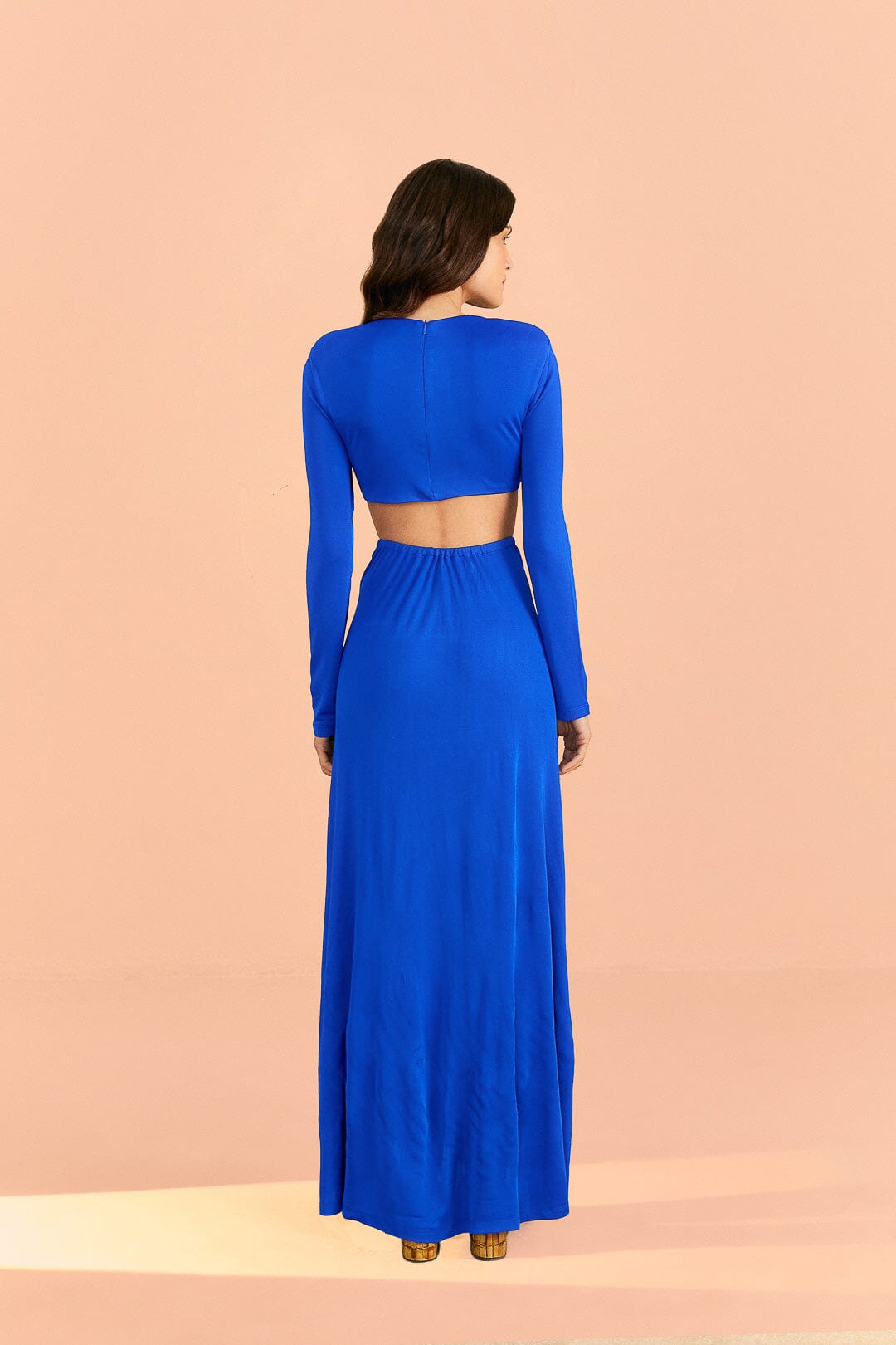Farm Rio Blue Knot Cut Out Maxi Dress