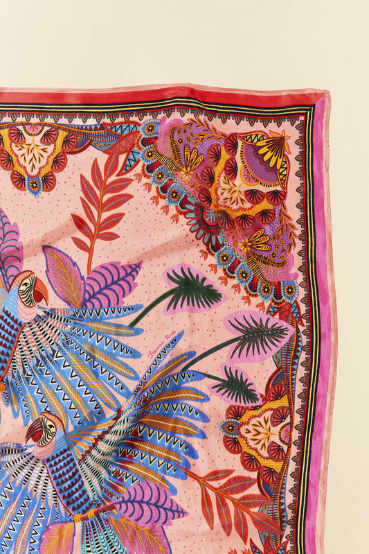 Farm Rio Pink Macaw Scarf