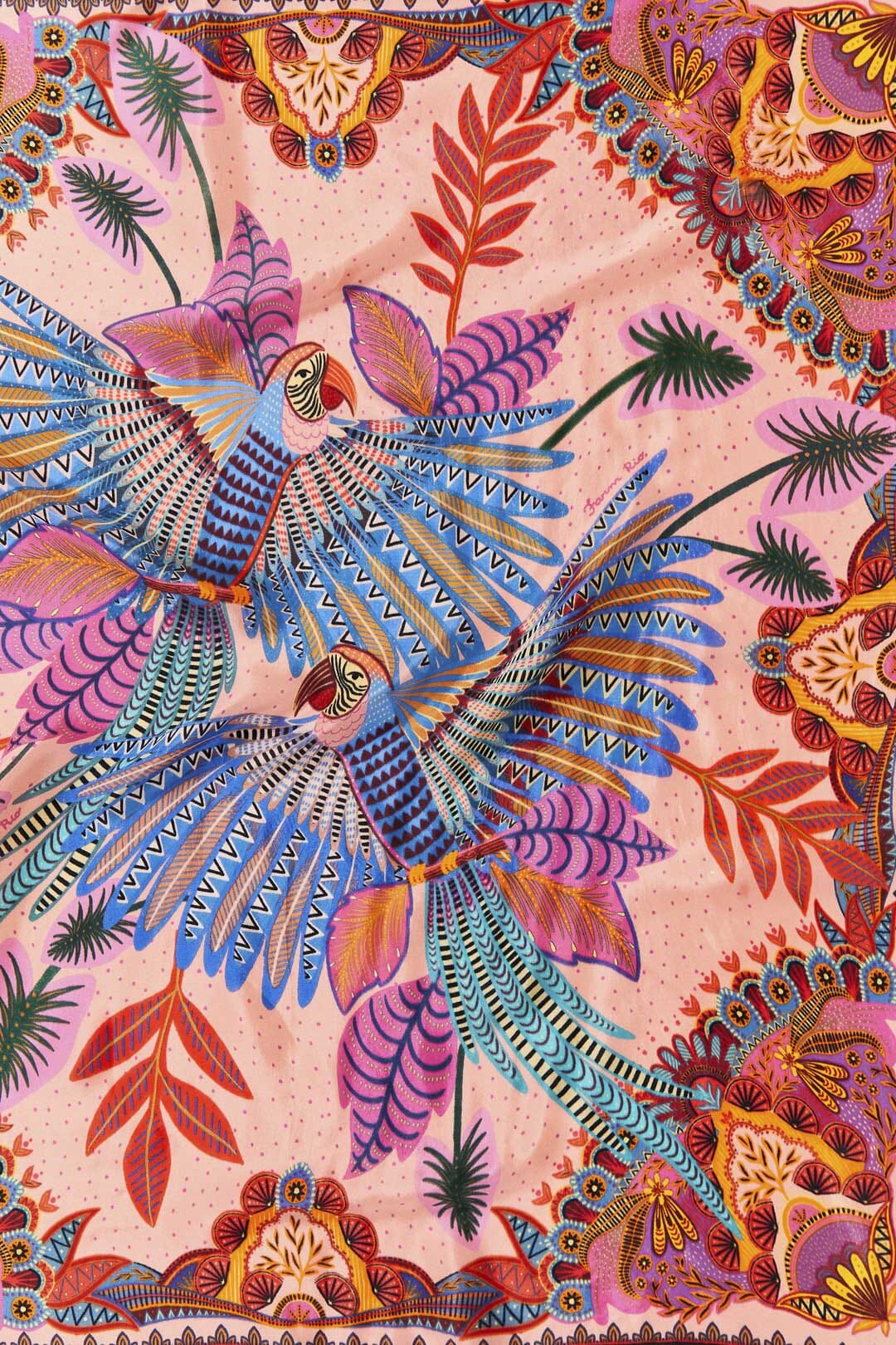 Farm Rio Pink Macaw Scarf