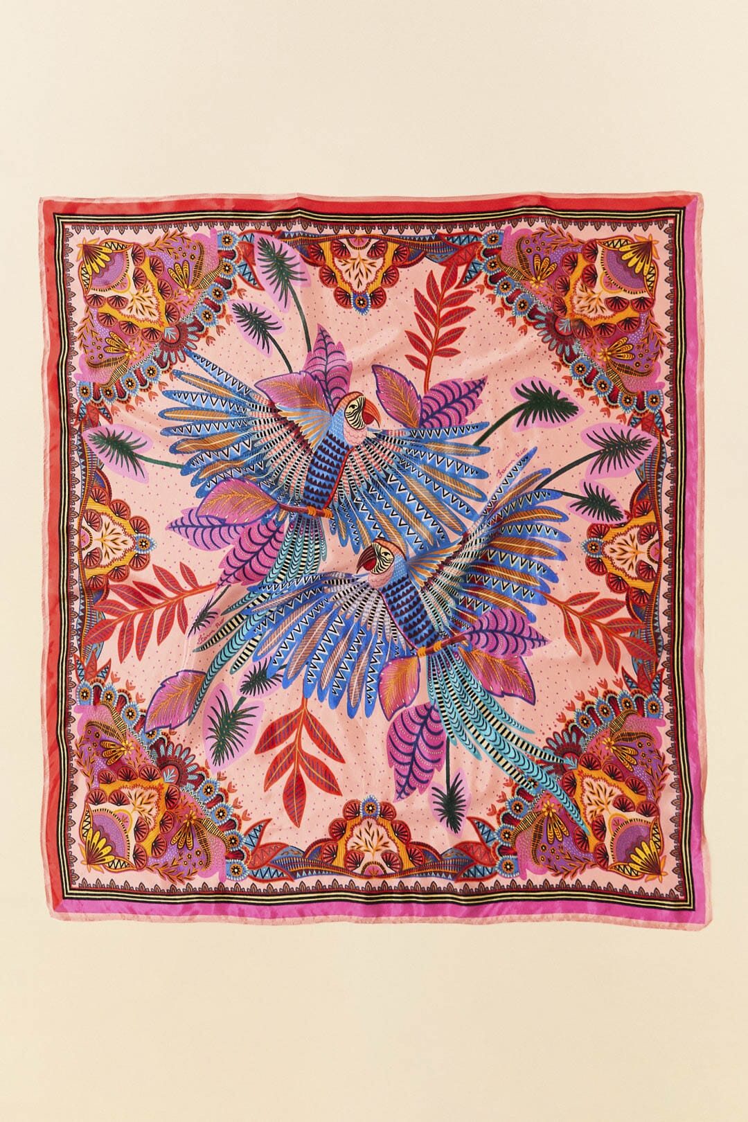 Farm Rio Pink Macaw Scarf