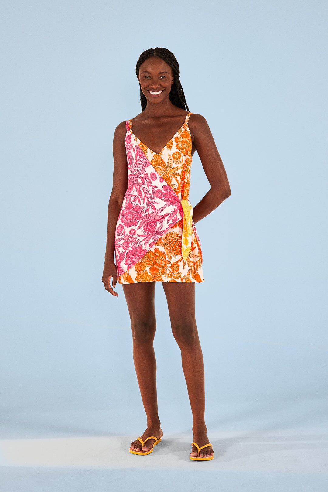 Farm Rio Pink Tropical Woodcut Cover Up