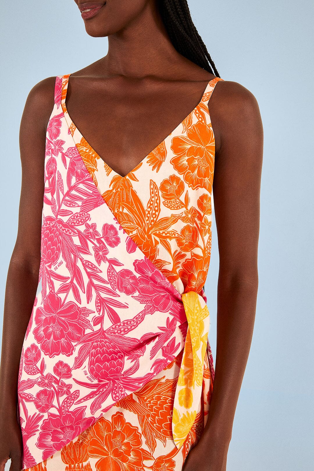 Farm Rio Pink Tropical Woodcut Cover Up