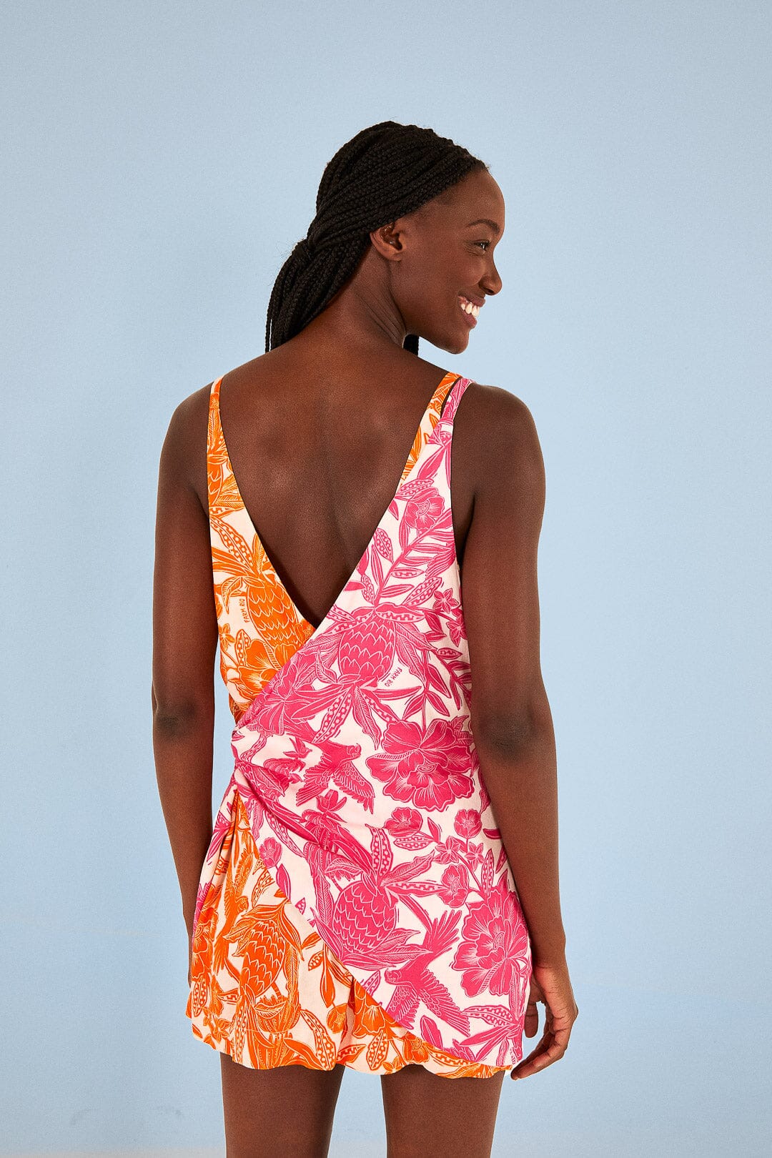 Farm Rio Pink Tropical Woodcut Cover Up
