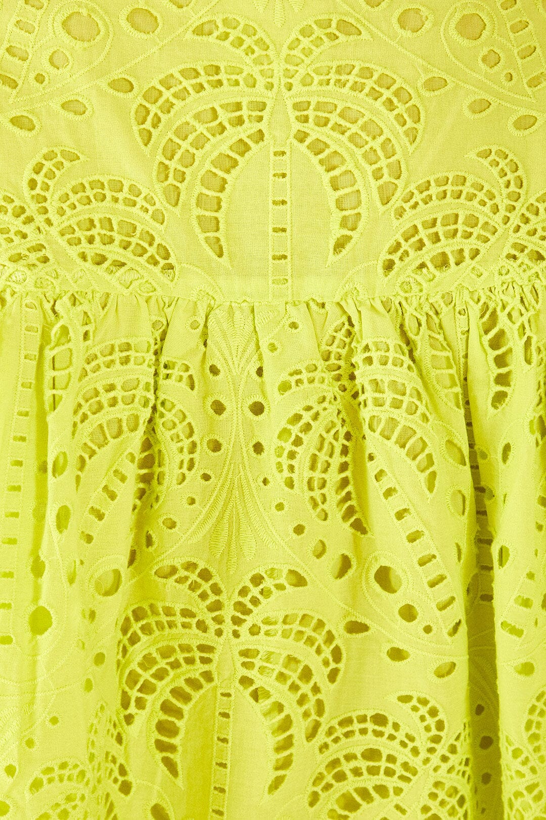 Farm Rio Lime Green Palm Tree Richelieu Blouse