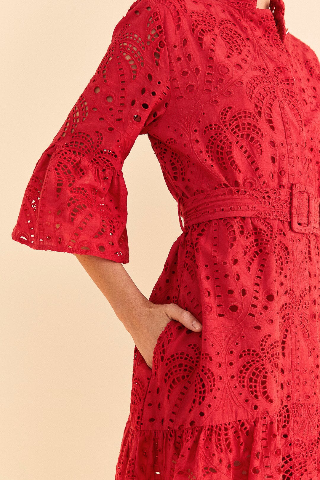 Farm Rio Red Palm Tree Mini Dress