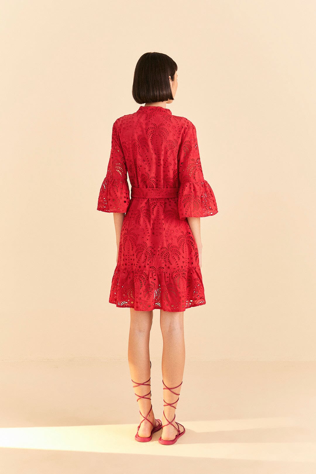 Farm Rio Red Palm Tree Mini Dress