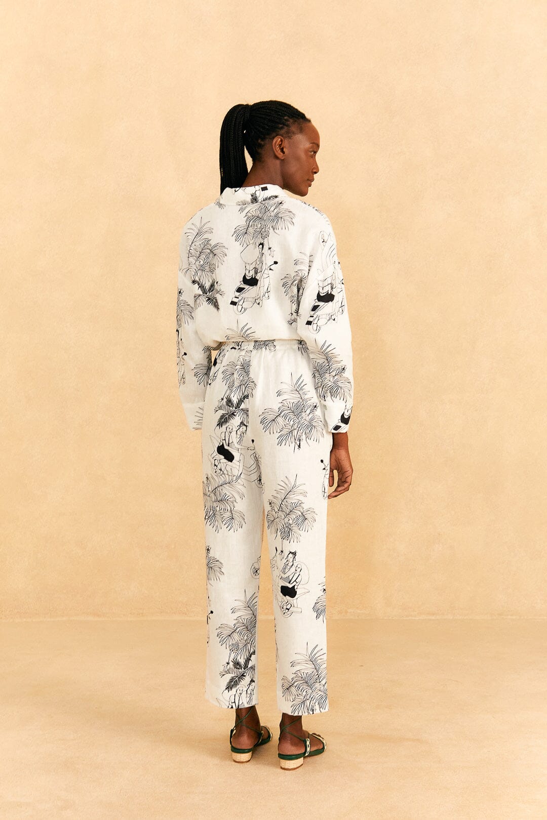 Farm Rio Off-White Moto Love Pants