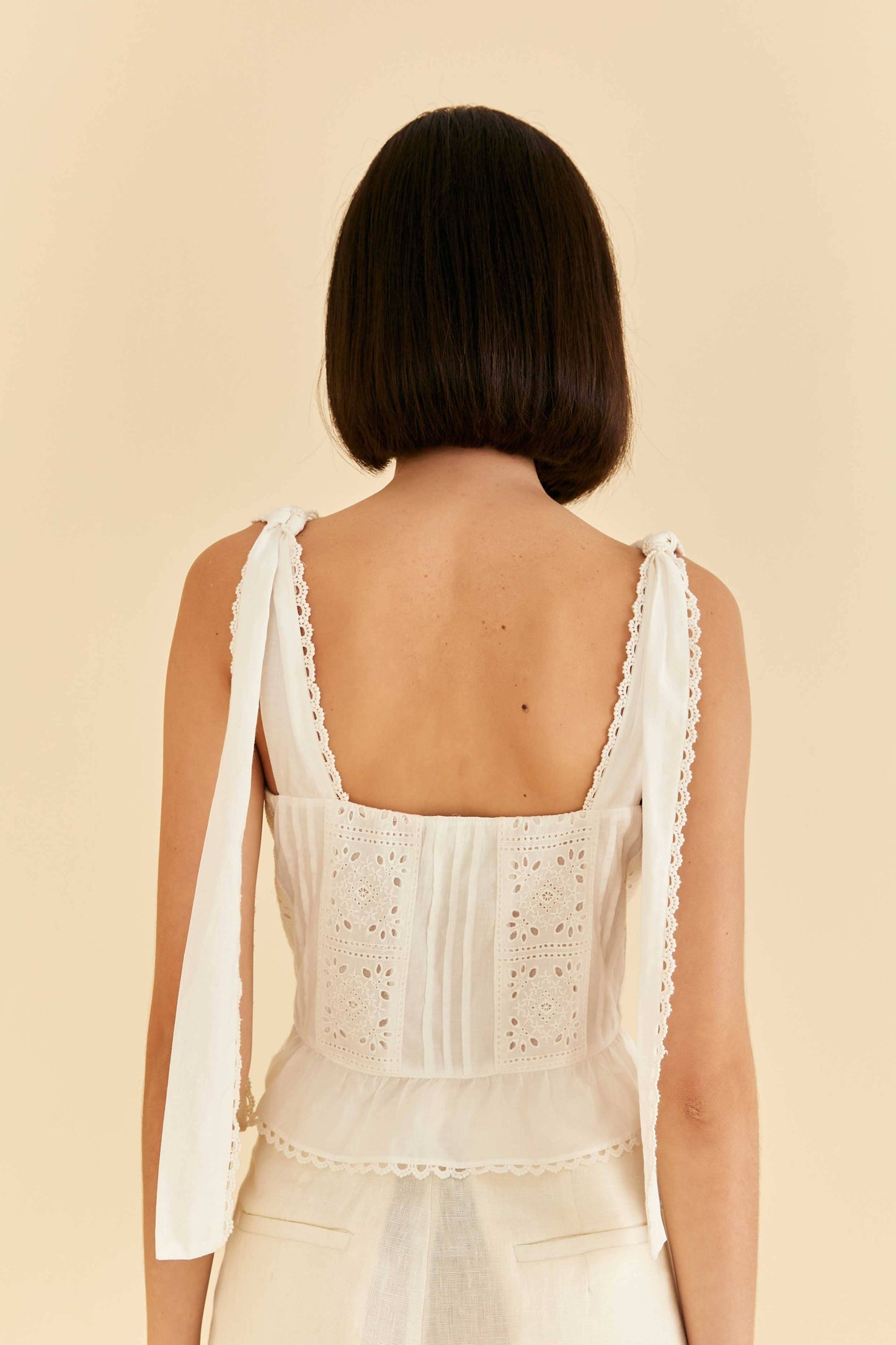 Farm Rio Off-White Lace Top