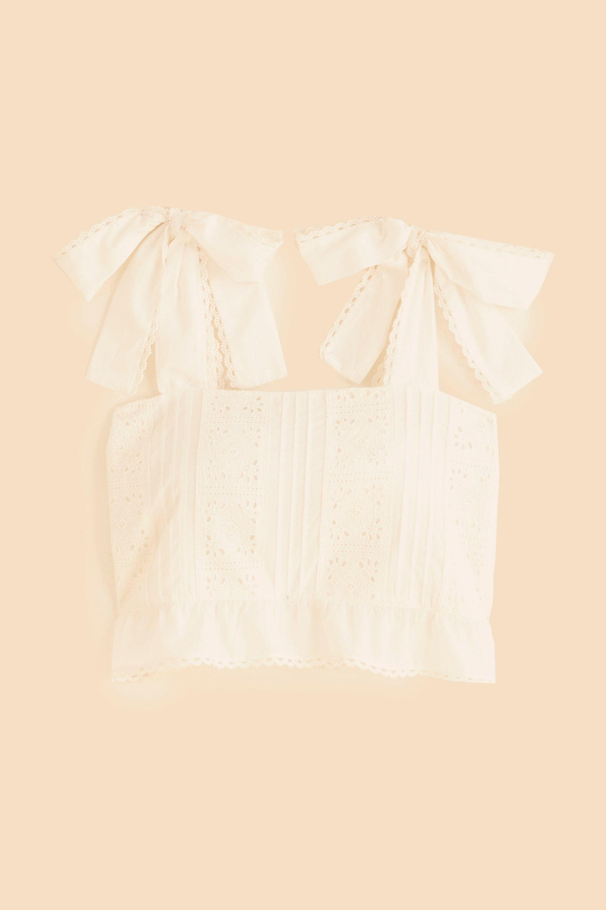 Farm Rio Off-White Lace Top