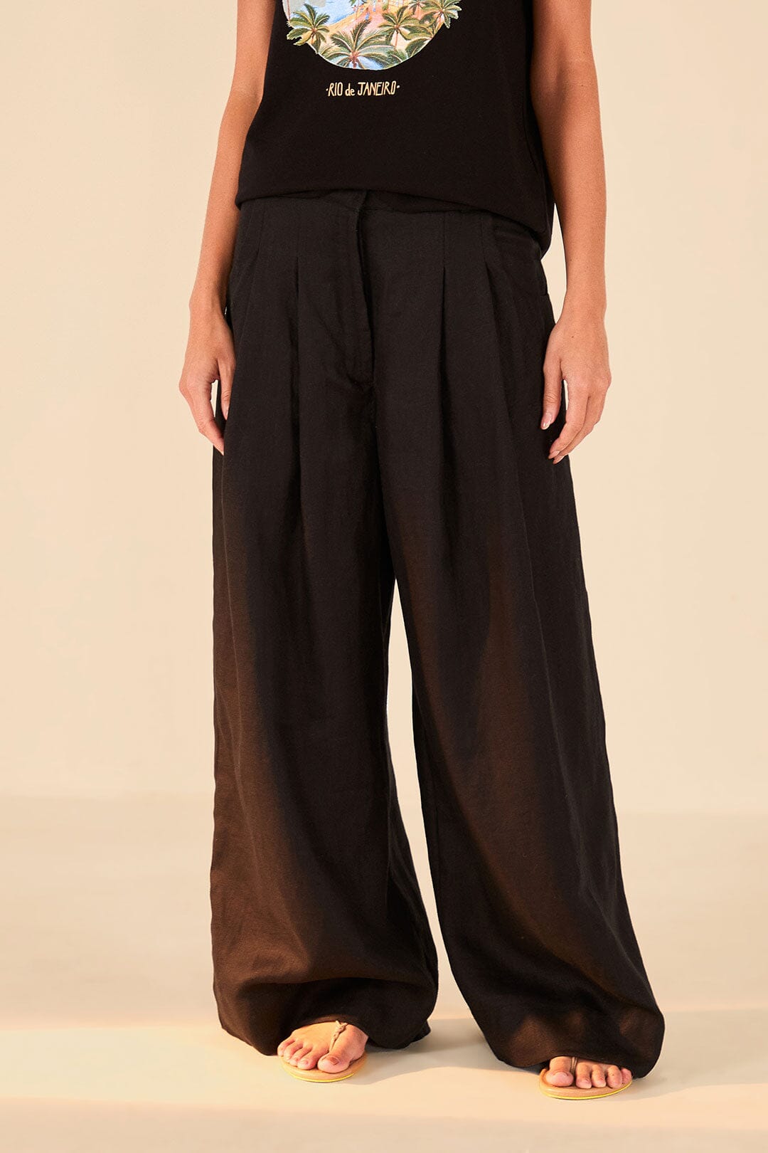 Farm Rio Black Low Waist Pants