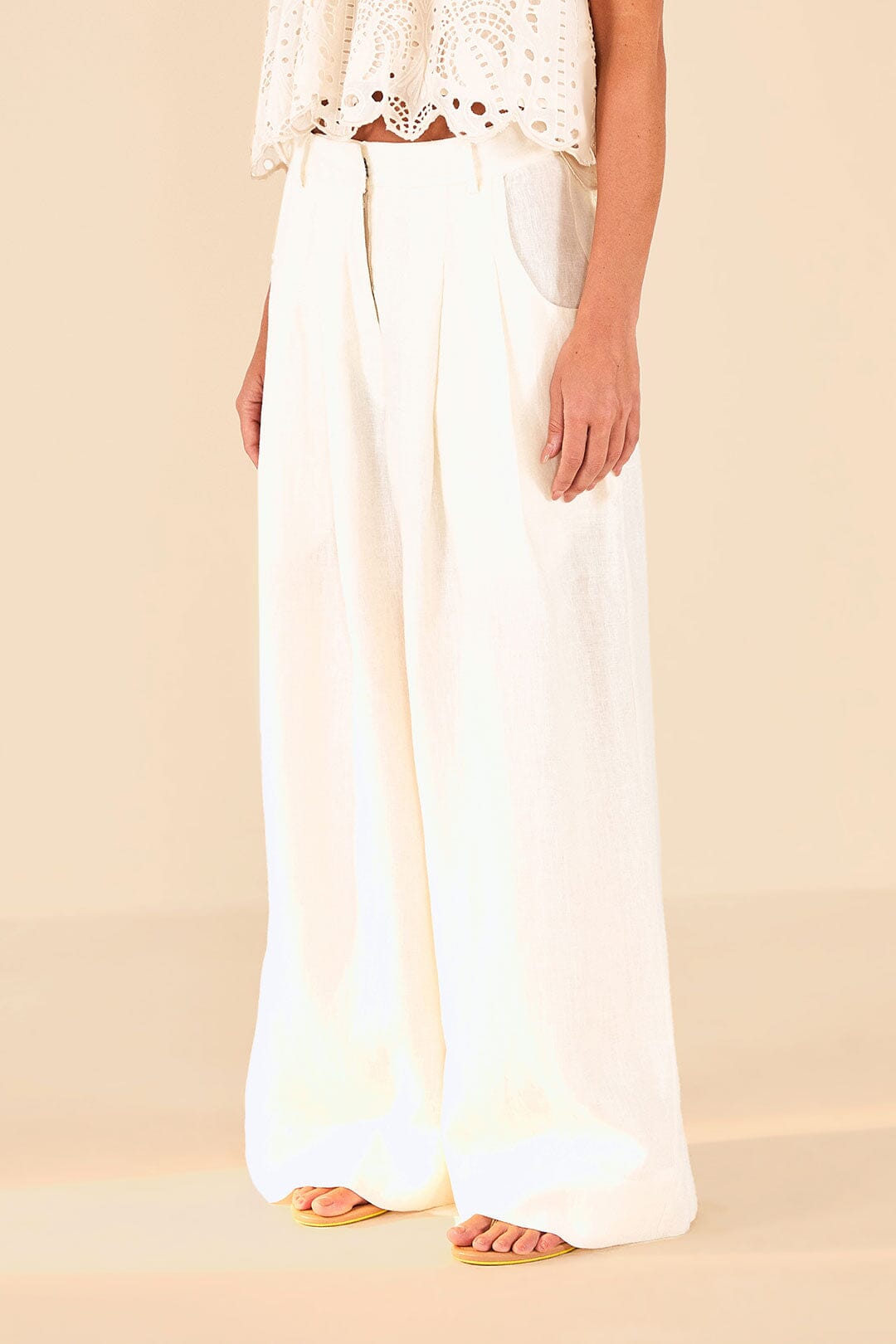Farm Rio Off White Low Waist Pants