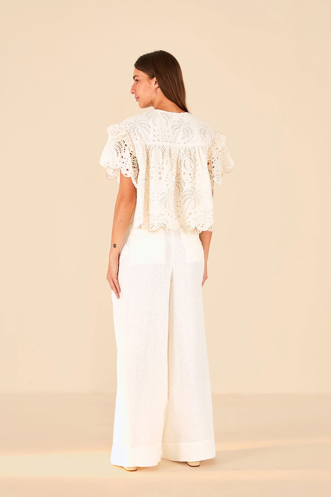 Farm Rio Off White Low Waist Pants