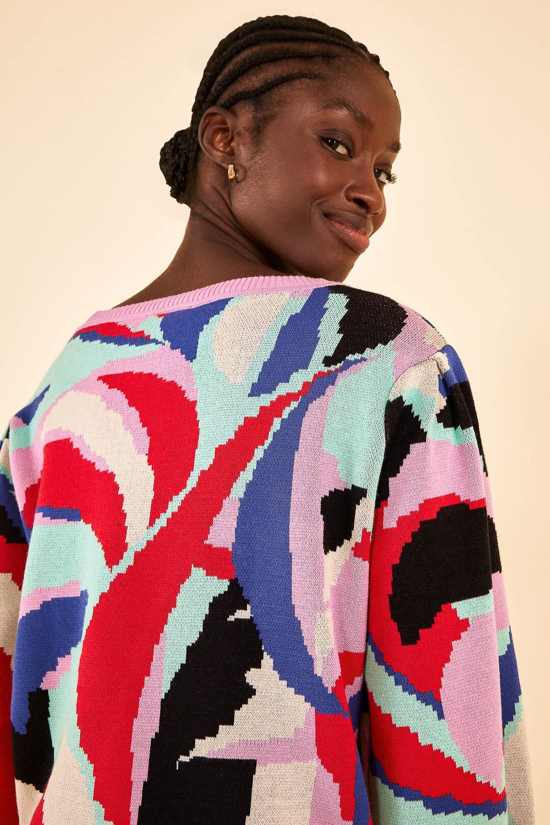 Farm Rio Colorful Monstera Knit Sweater