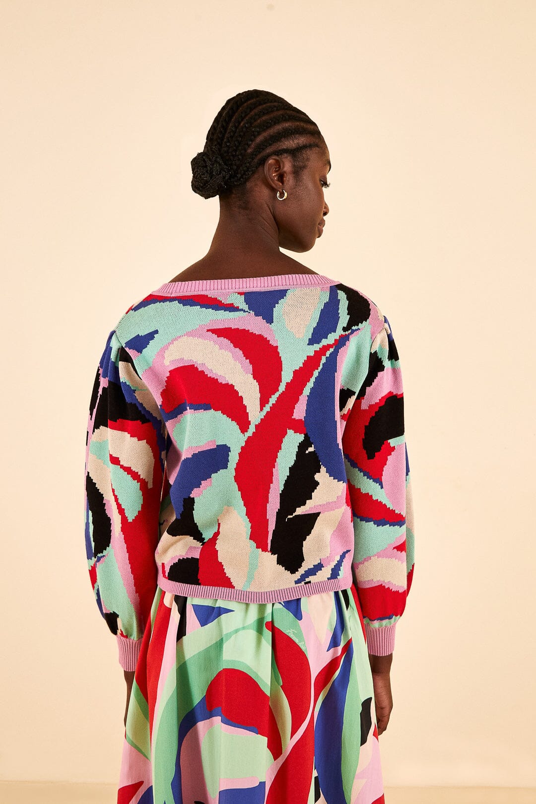 Farm Rio Colorful Monstera Knit Sweater