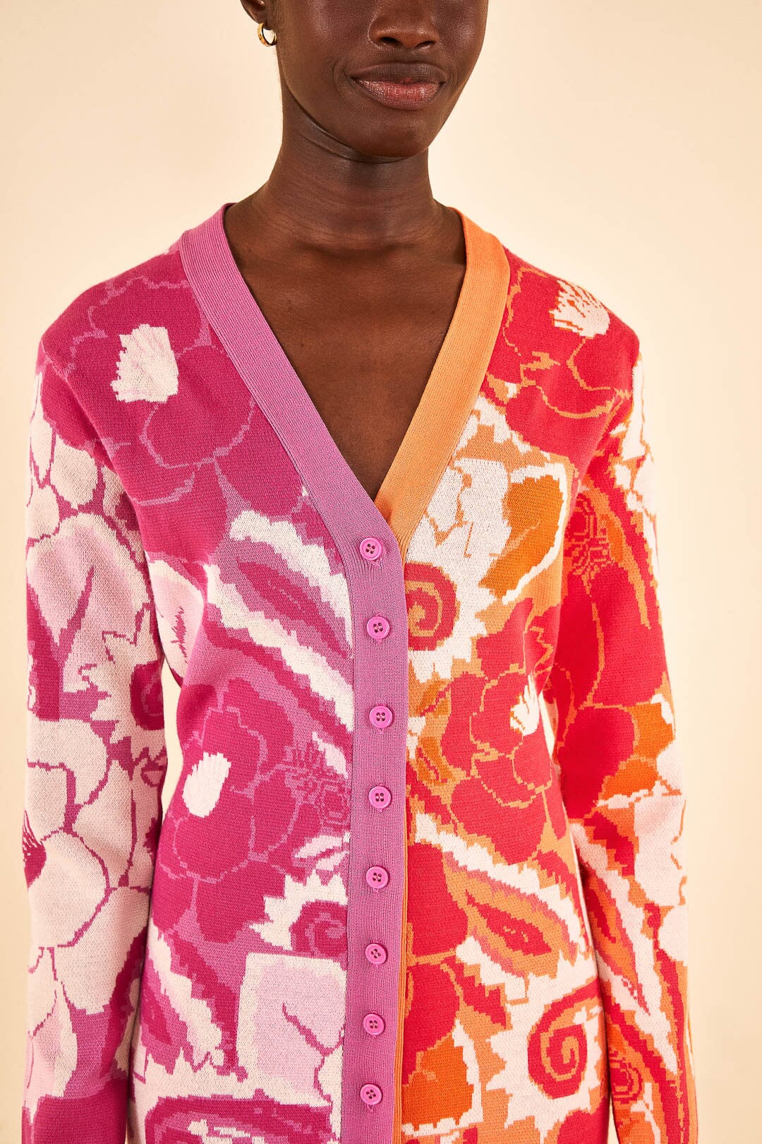 Farm Rio Mixed Tropical Groove Cardigan Dress