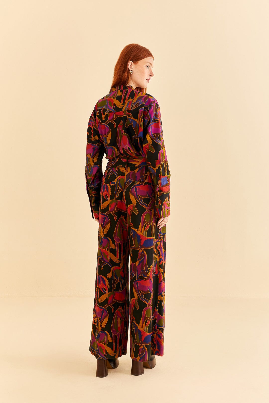 Farm Rio Black Wild Horses Pants