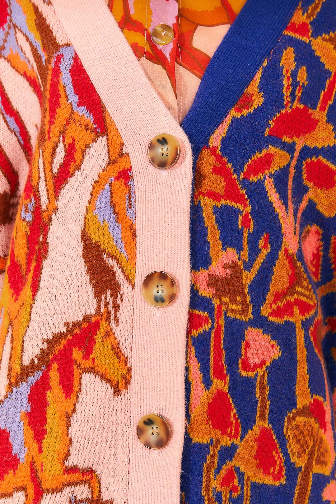 Farm Rio Mixed Mushrooms Knit Cardigan