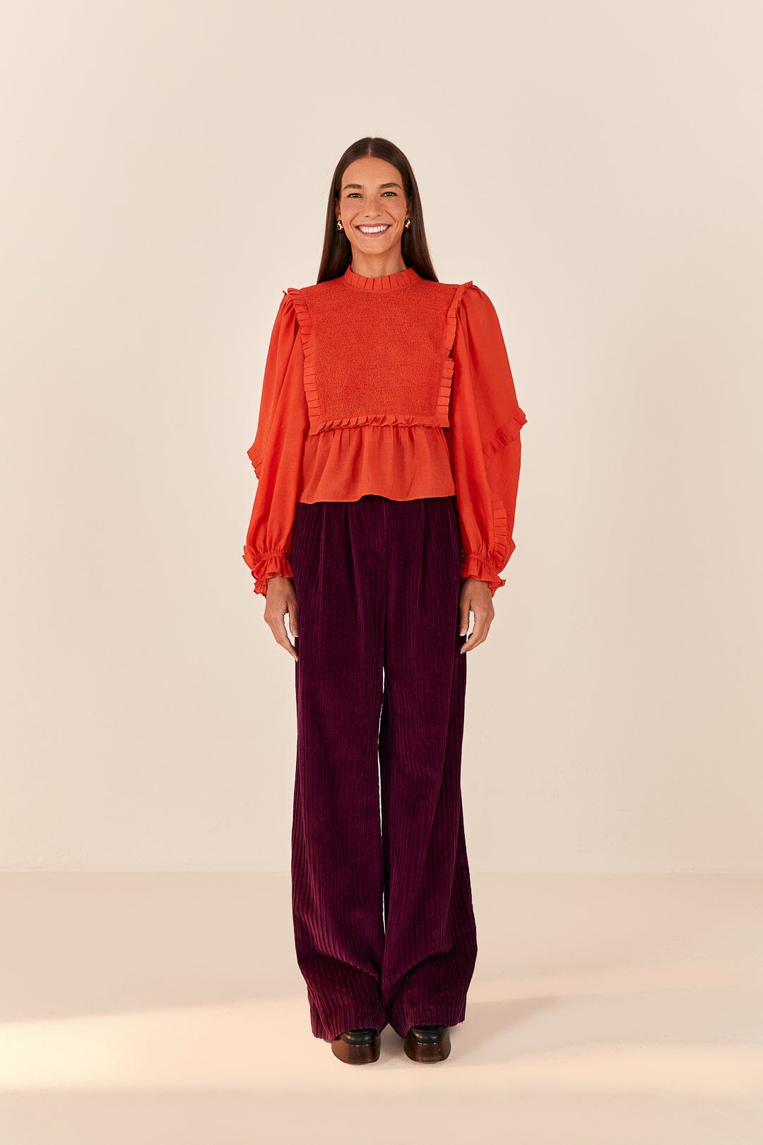 Farm Rio Burgundy Corduroy Pants