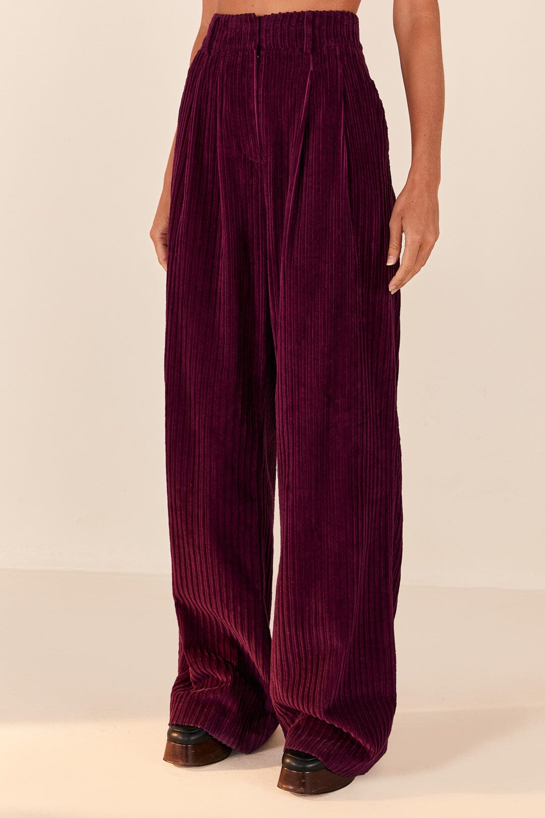 Farm Rio Burgundy Corduroy Pants