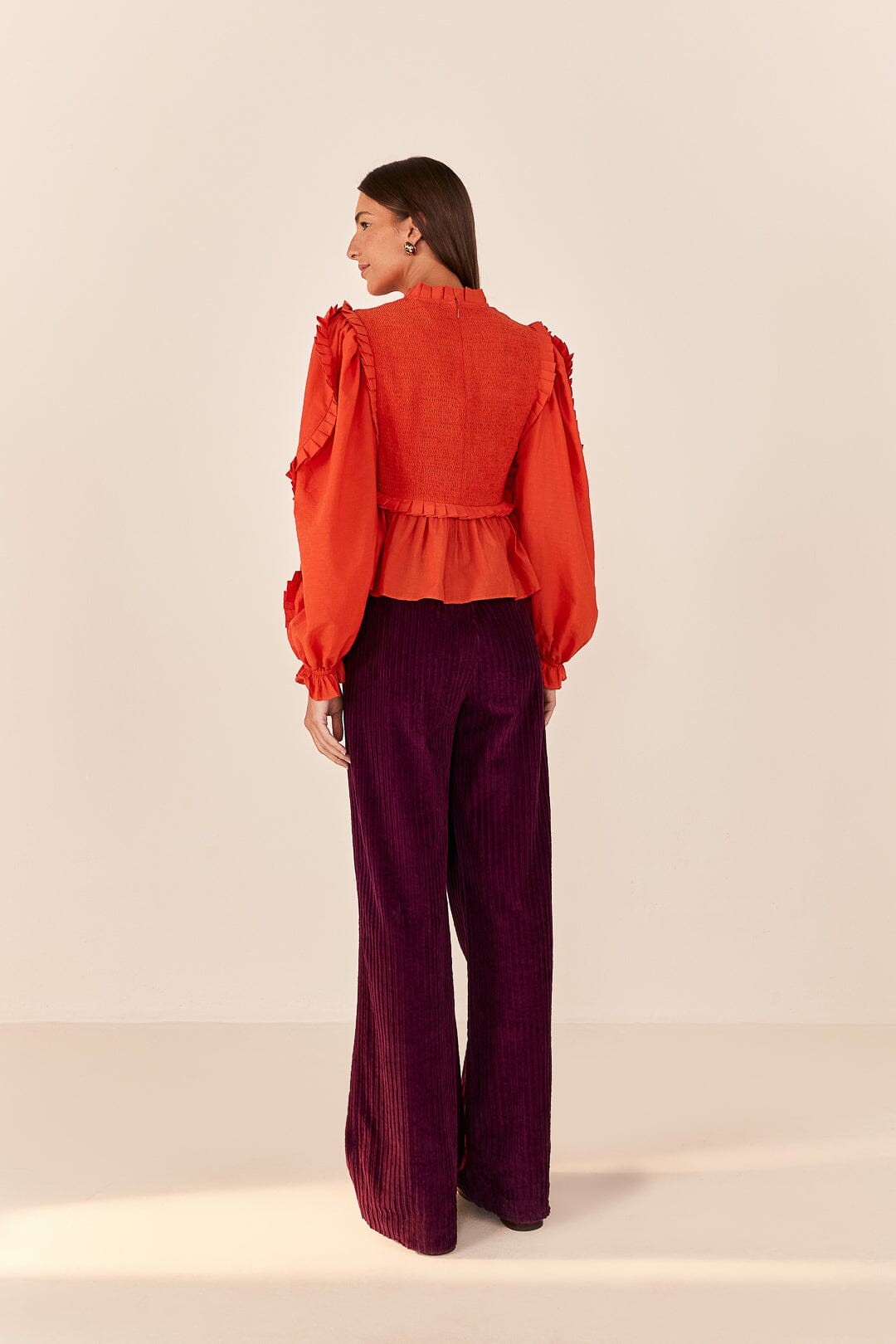 Farm Rio Burgundy Corduroy Pants