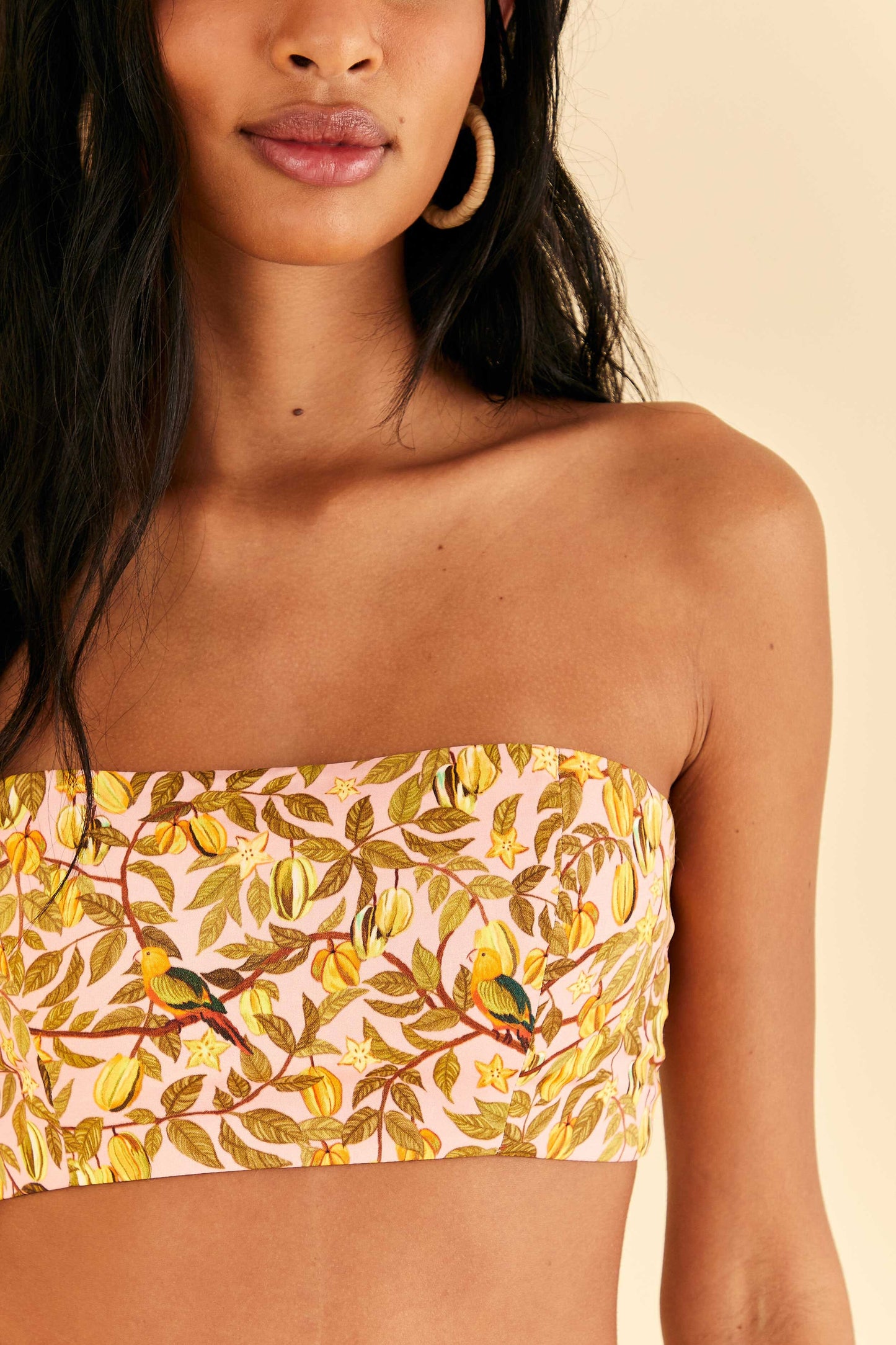 Farm Rio Light Pink Star Fruit Crop Top