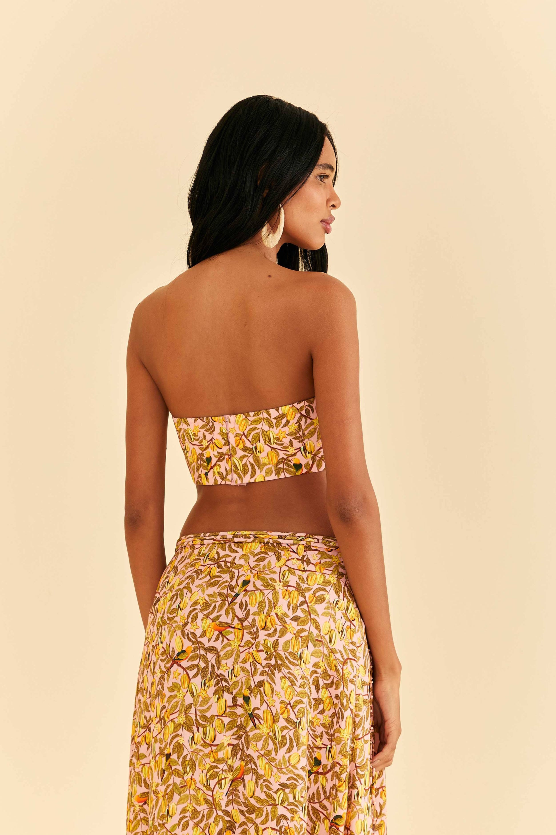 Farm Rio Light Pink Star Fruit Crop Top