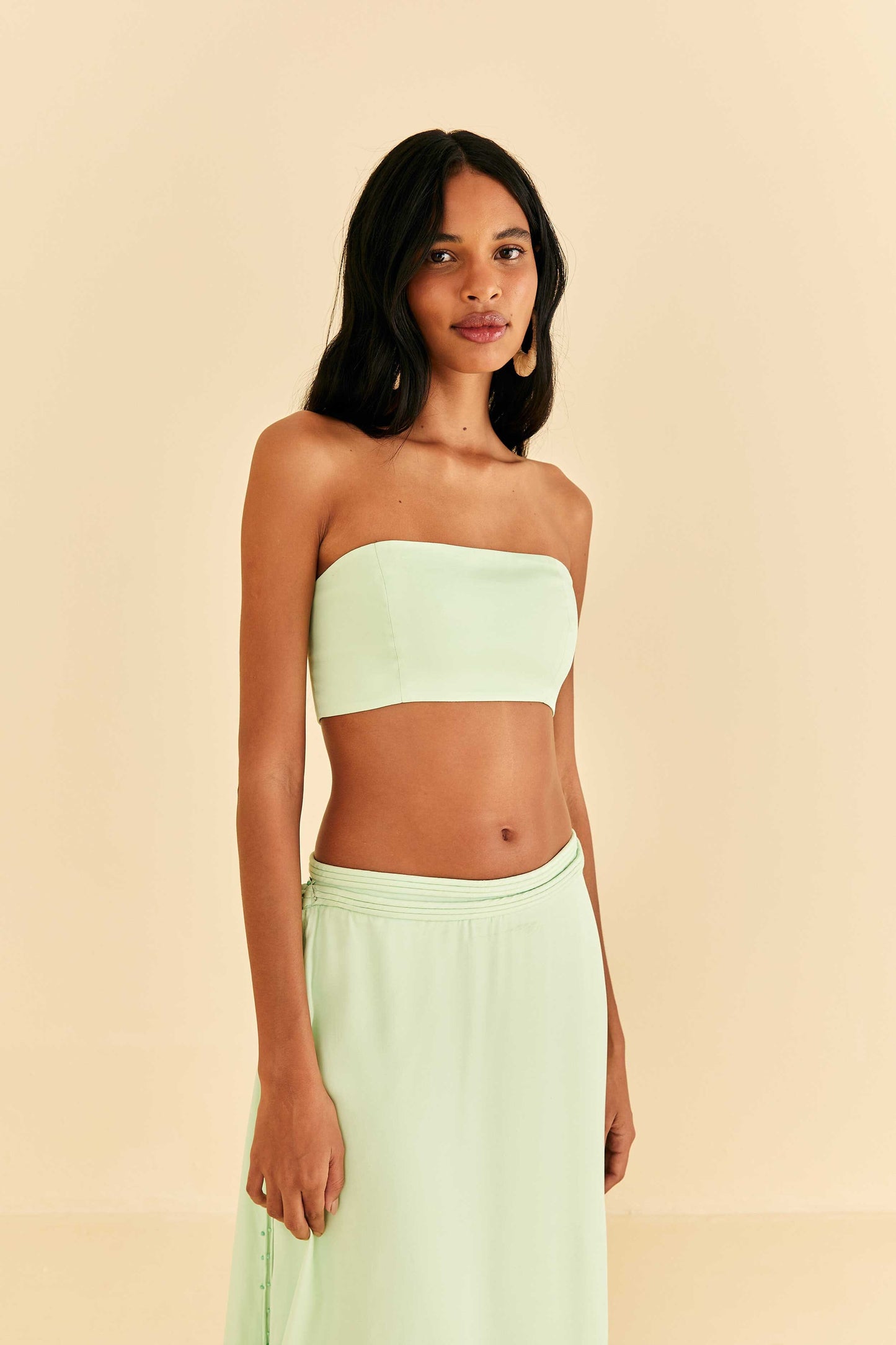 Farm Rio Mint Sleeveless Crop Top