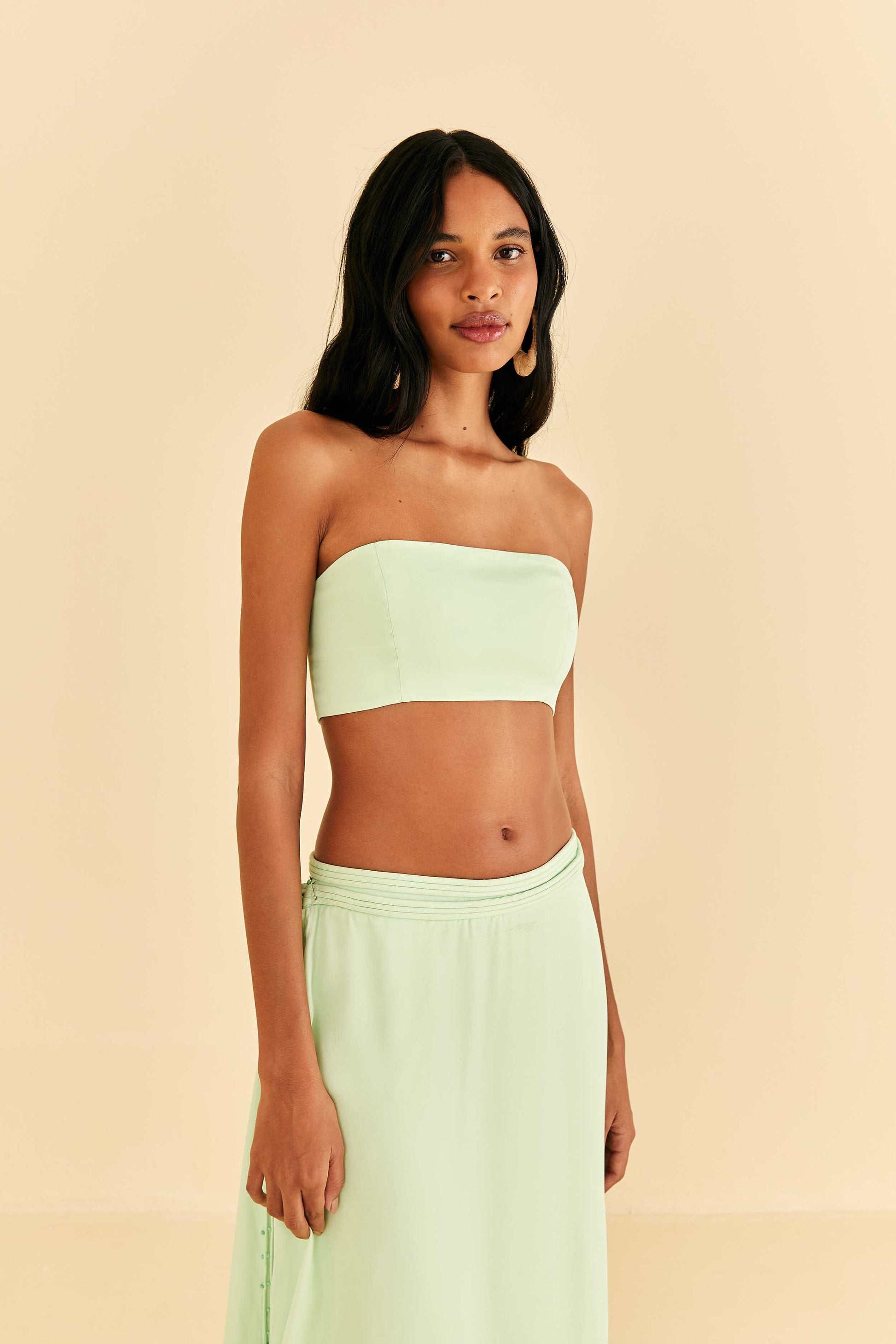 Farm Rio Mint Sleeveless Crop Top