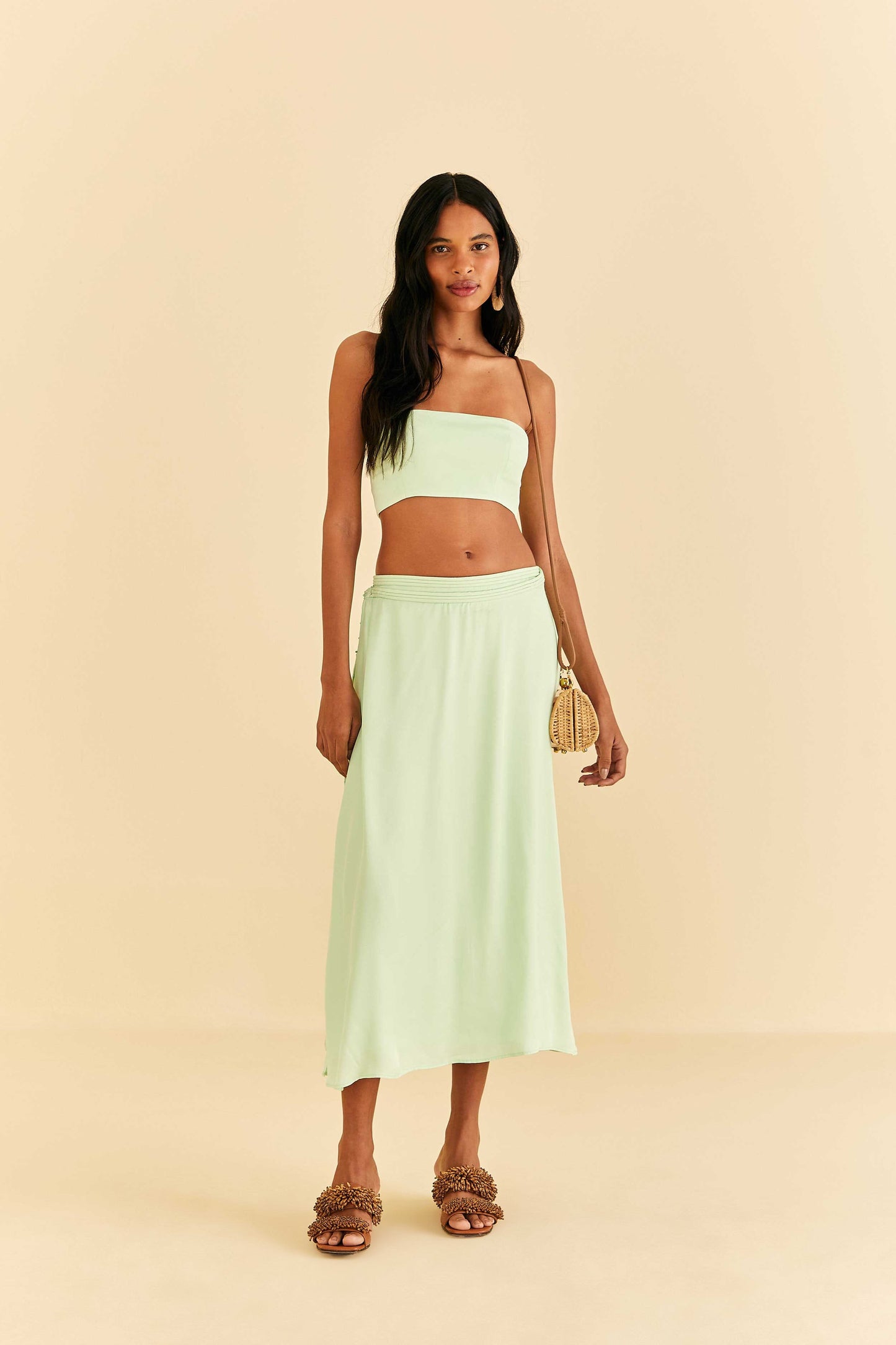 Farm Rio Mint Sleeveless Crop Top
