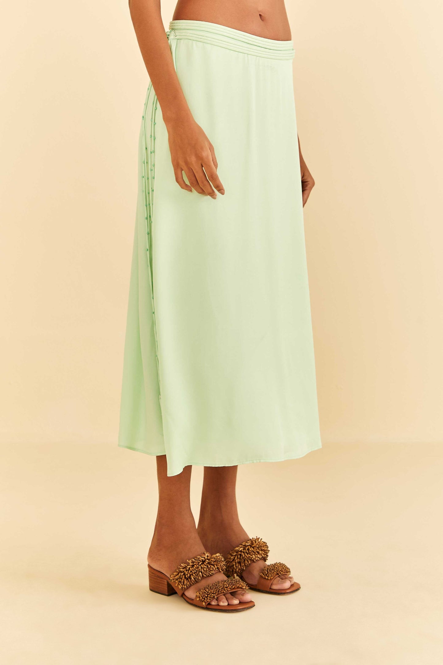 Farm Rio Mint Midi Skirt