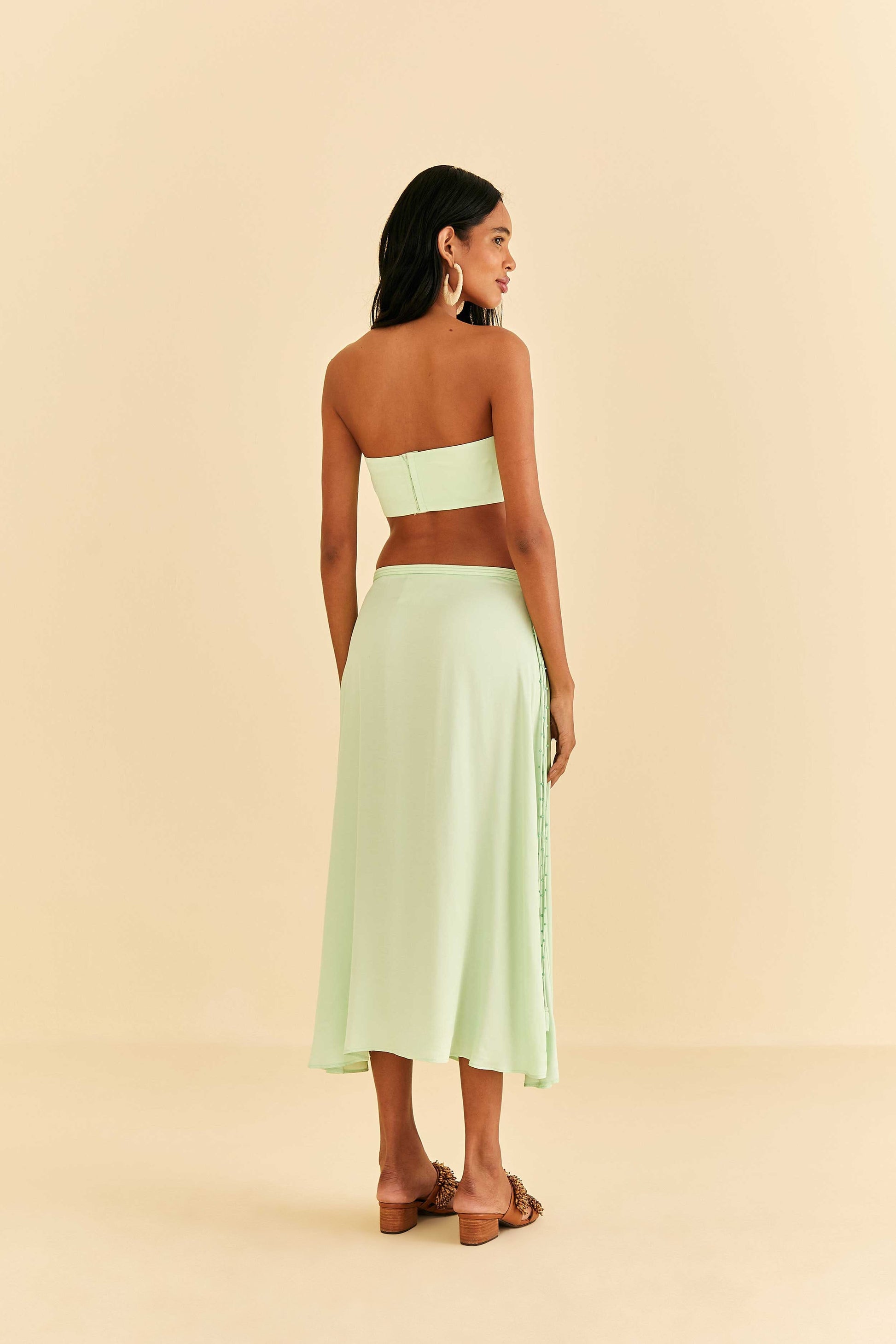 Farm Rio Mint Midi Skirt