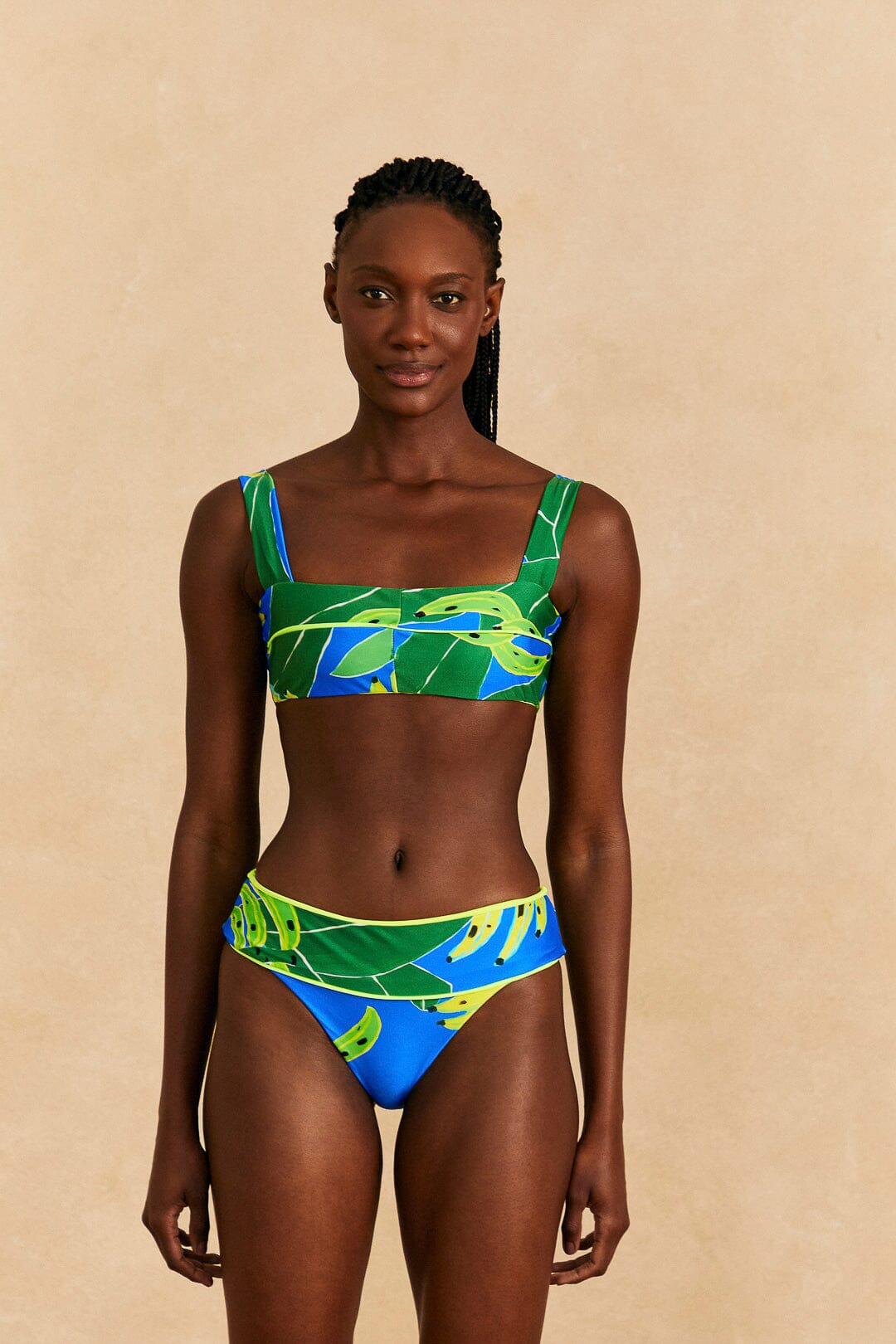 Farm Rio Blue Banana Leaves Full Bikini Bottom