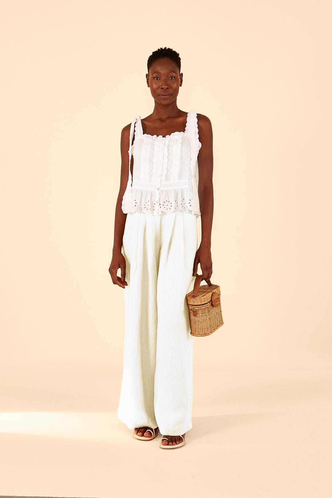 Farm Rio Off-White High Waist Pants