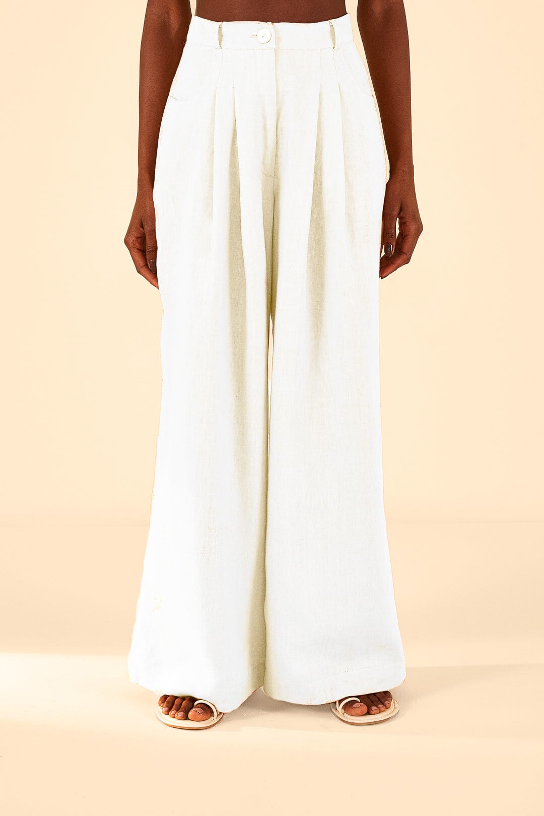Farm Rio Off-White High Waist Pants