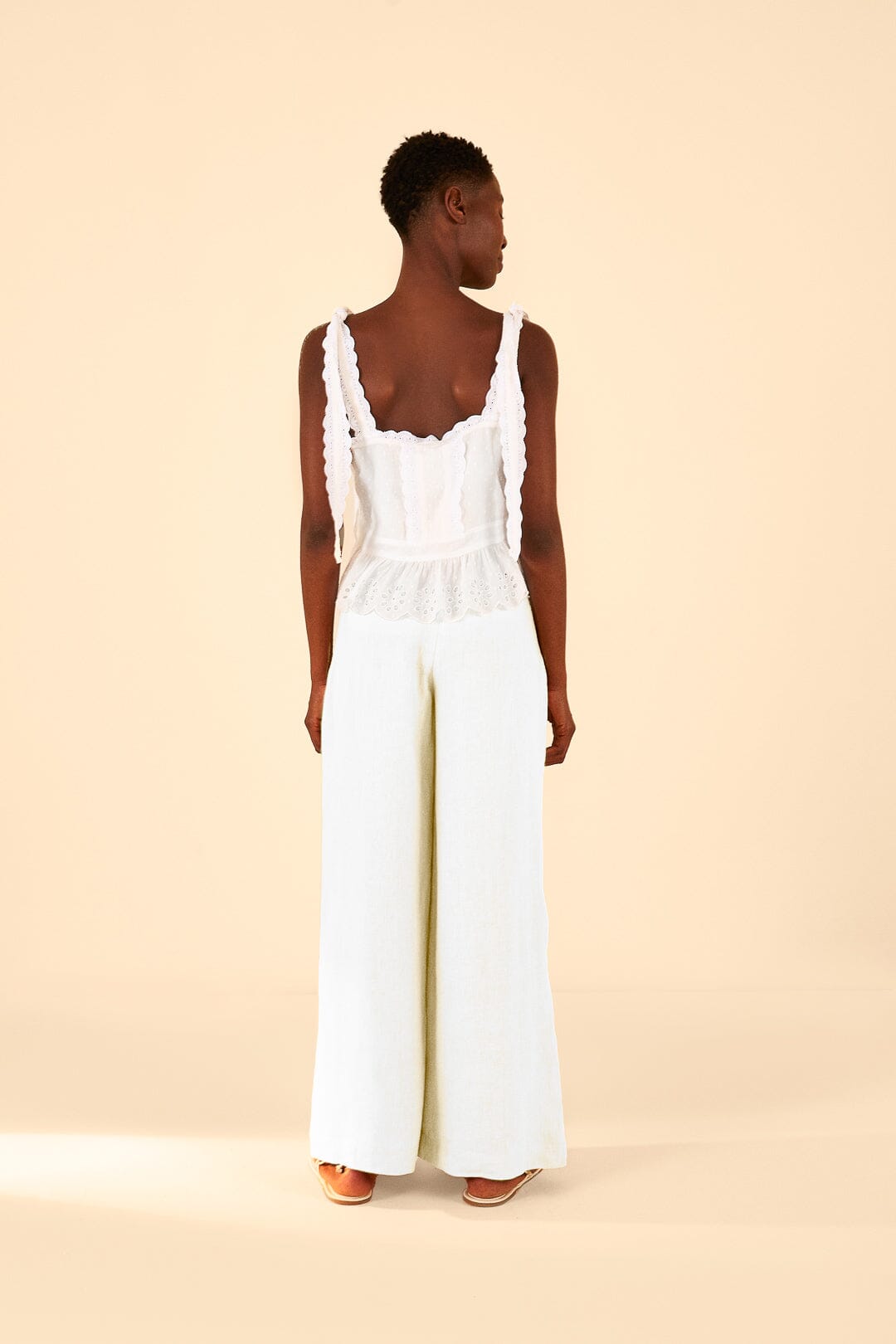 Farm Rio Off-White High Waist Pants